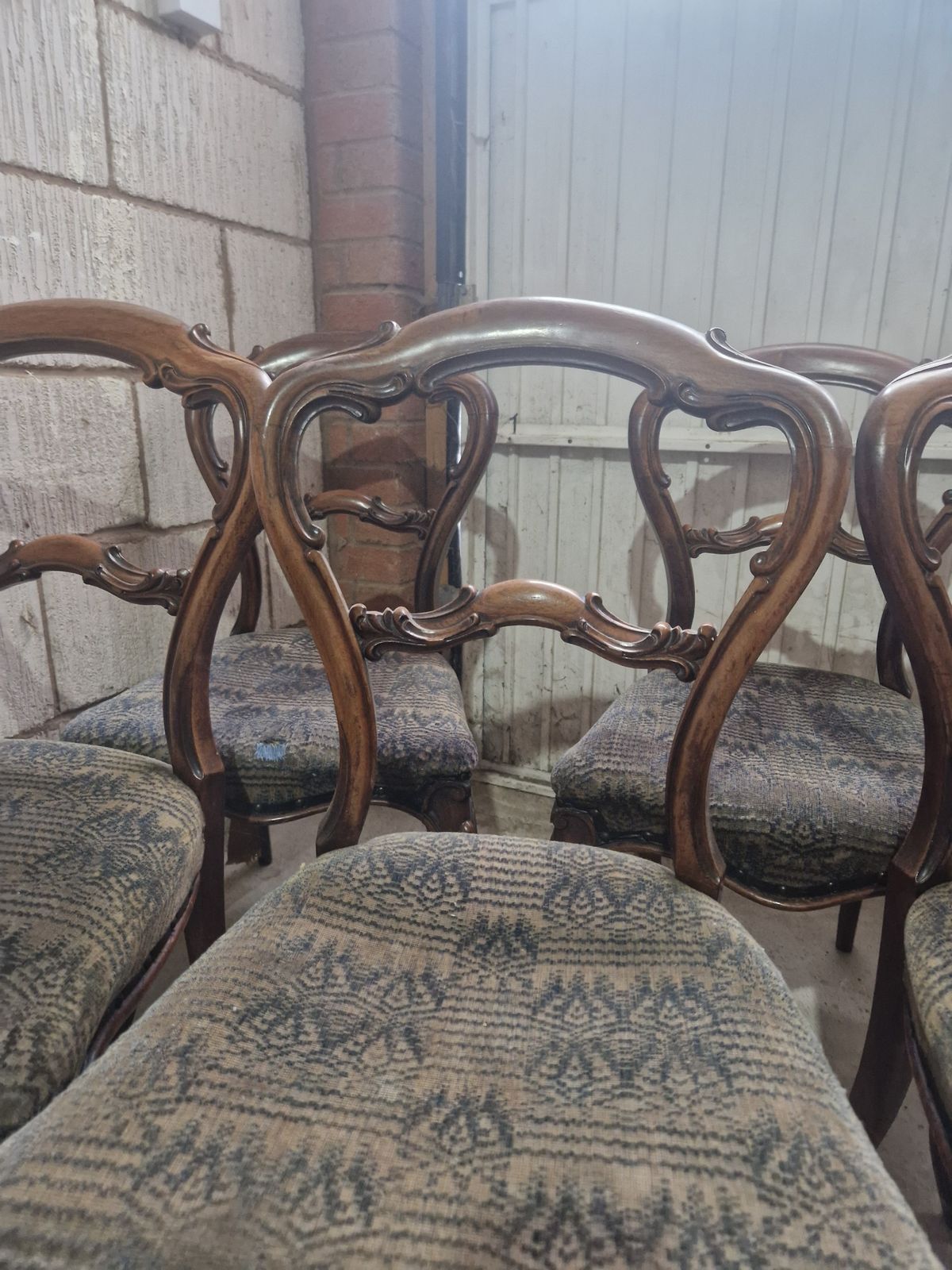 Set Of 5 Rosewood Victorian Dining Chairs photo buy