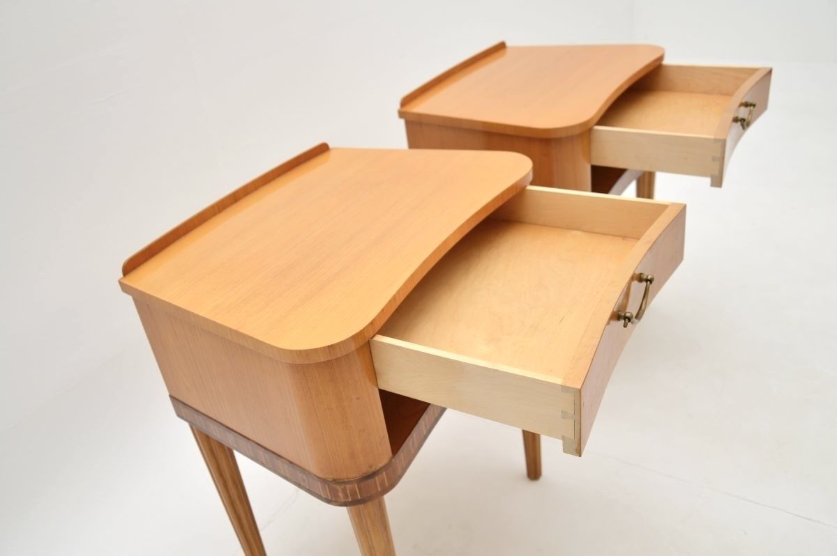photo furniture Pair Of Swedish Vintage Elm Bedside Cabinets