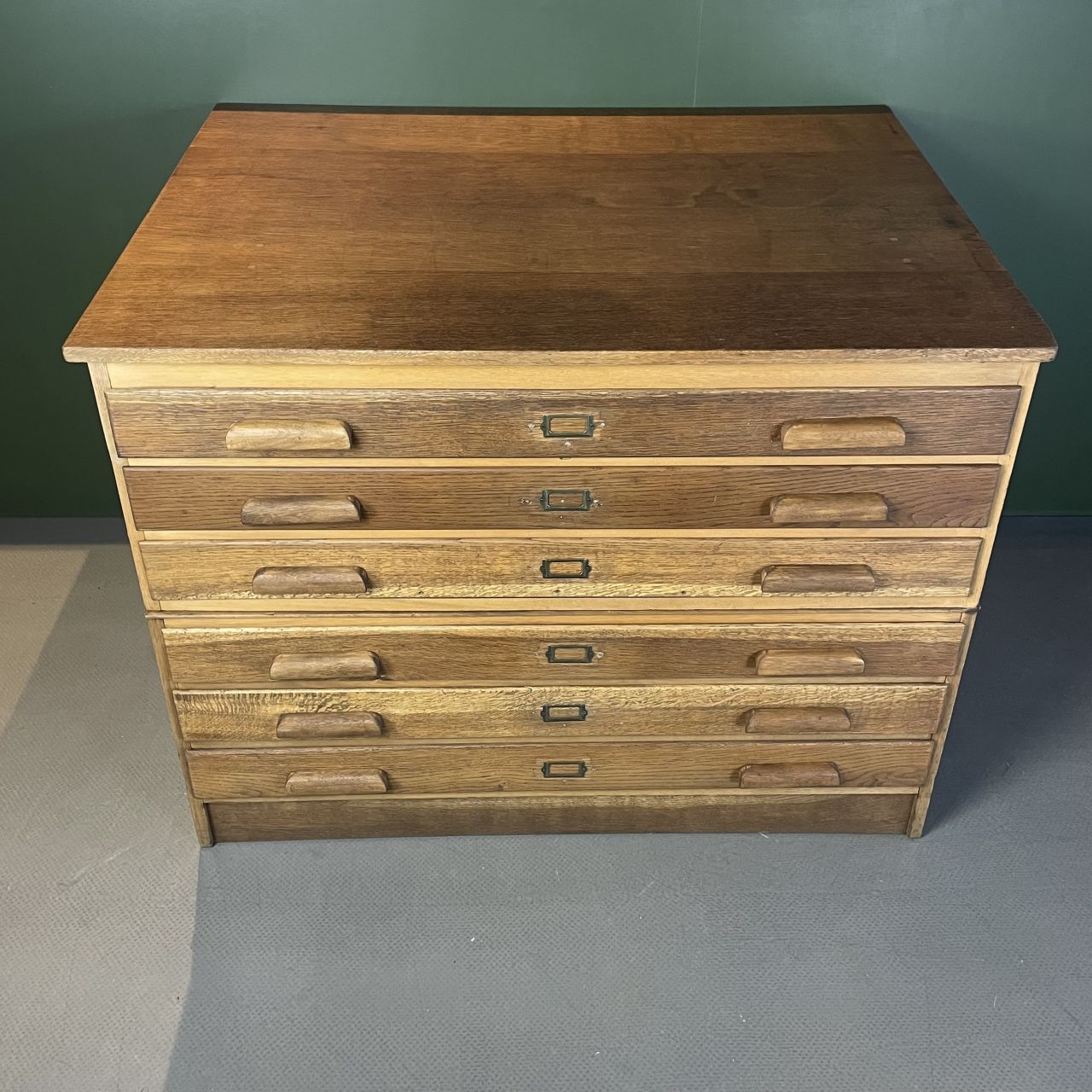 1940s Plan Chest With Original Wooden Handles photo vinterior