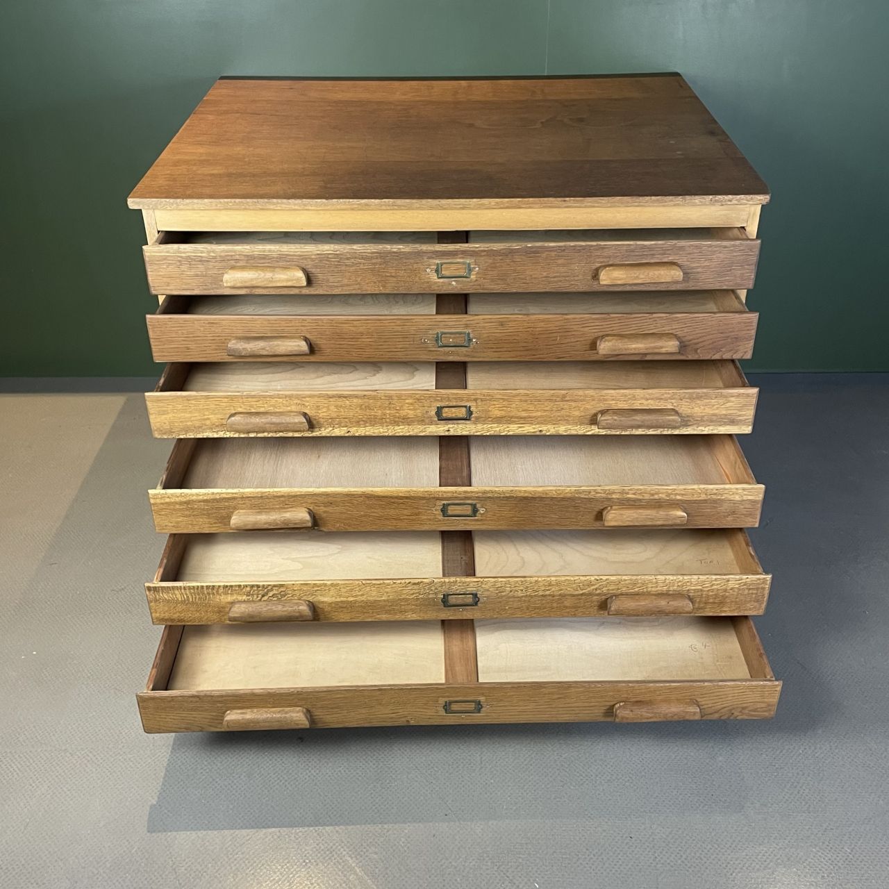 photo for sale 1940s Plan Chest With Original Wooden Handles