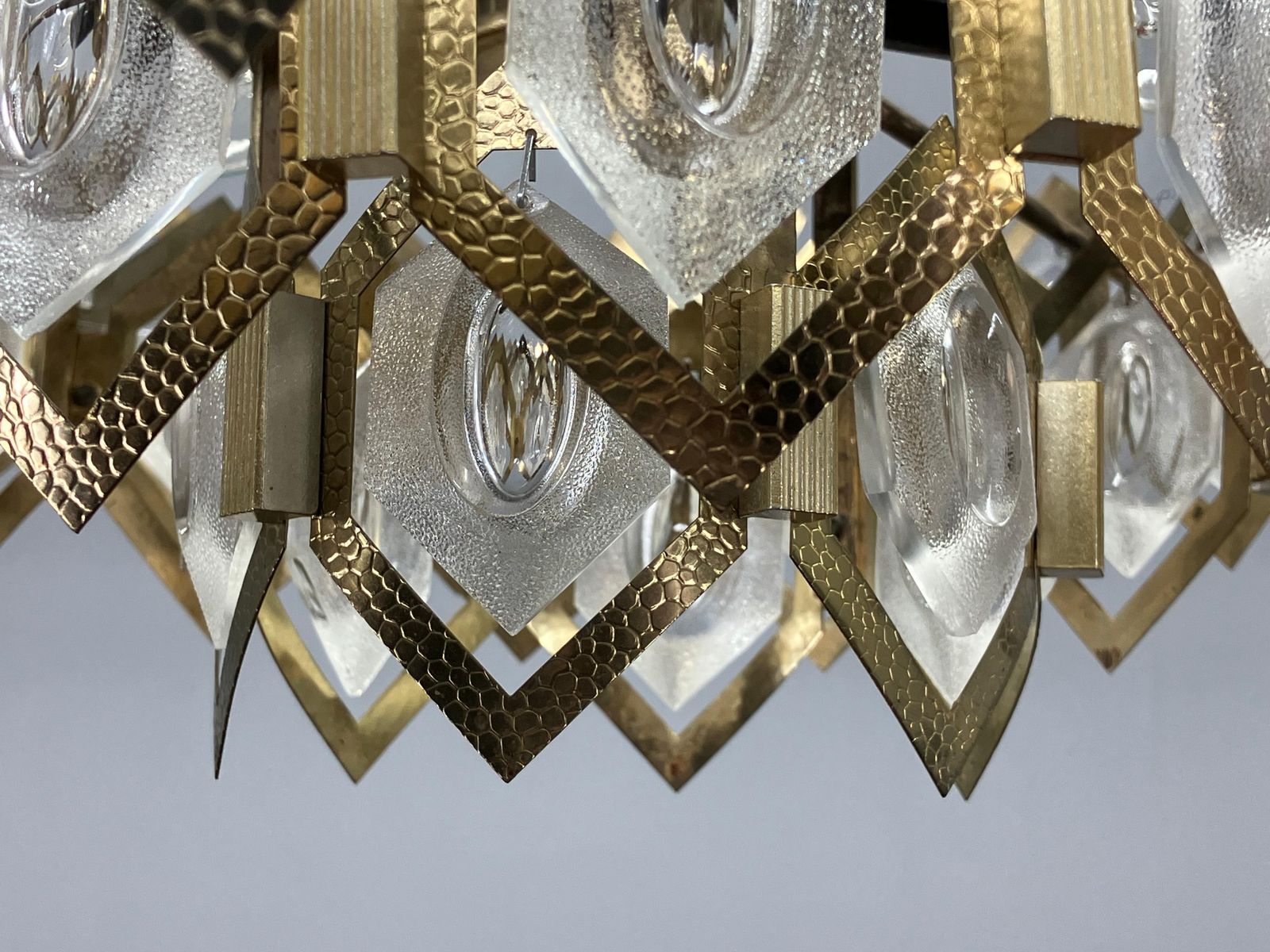 1960s Faceted Glass Chandelier By Jaroslav Bejvl For Kamenicky Senov photo vinterior