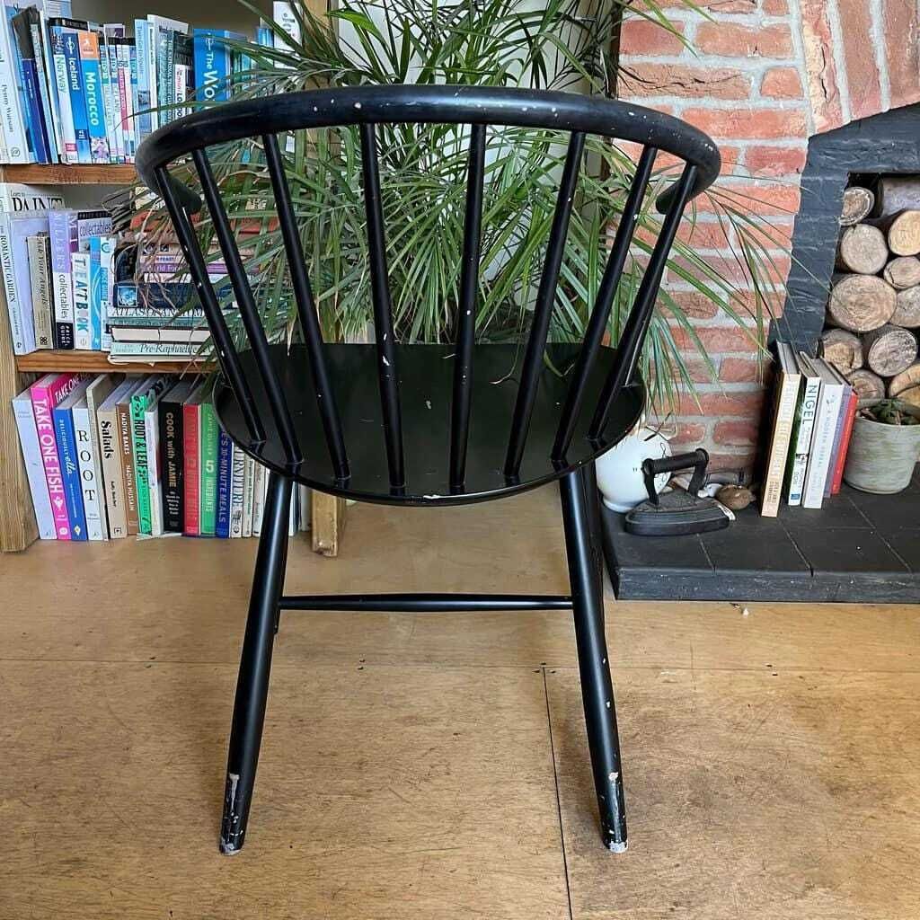 photo furniture Vintage Danish Mid Century J64 Spindle Back Chair Ejvind Johansson Black Ash