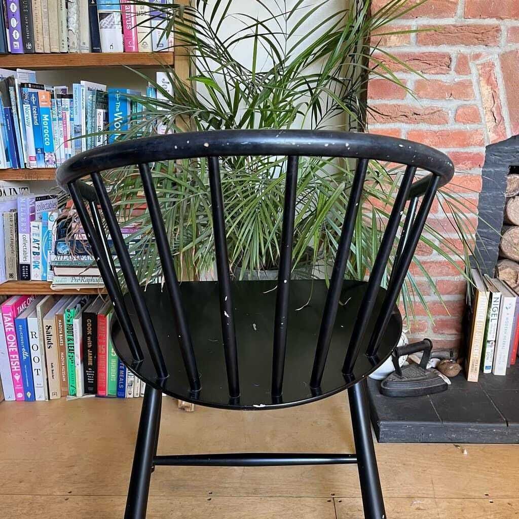 photo for sale Vintage Danish Mid Century J64 Spindle Back Chair Ejvind Johansson Black Ash
