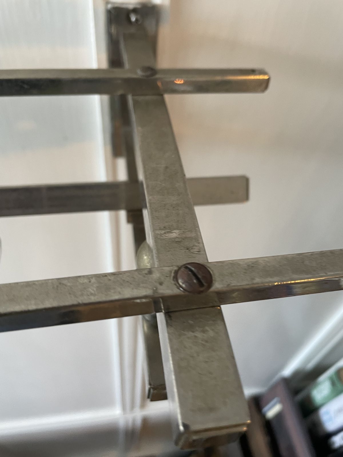 Home Decor Antique Art Deco Nickel Hat Coat Shelf C1920 photo