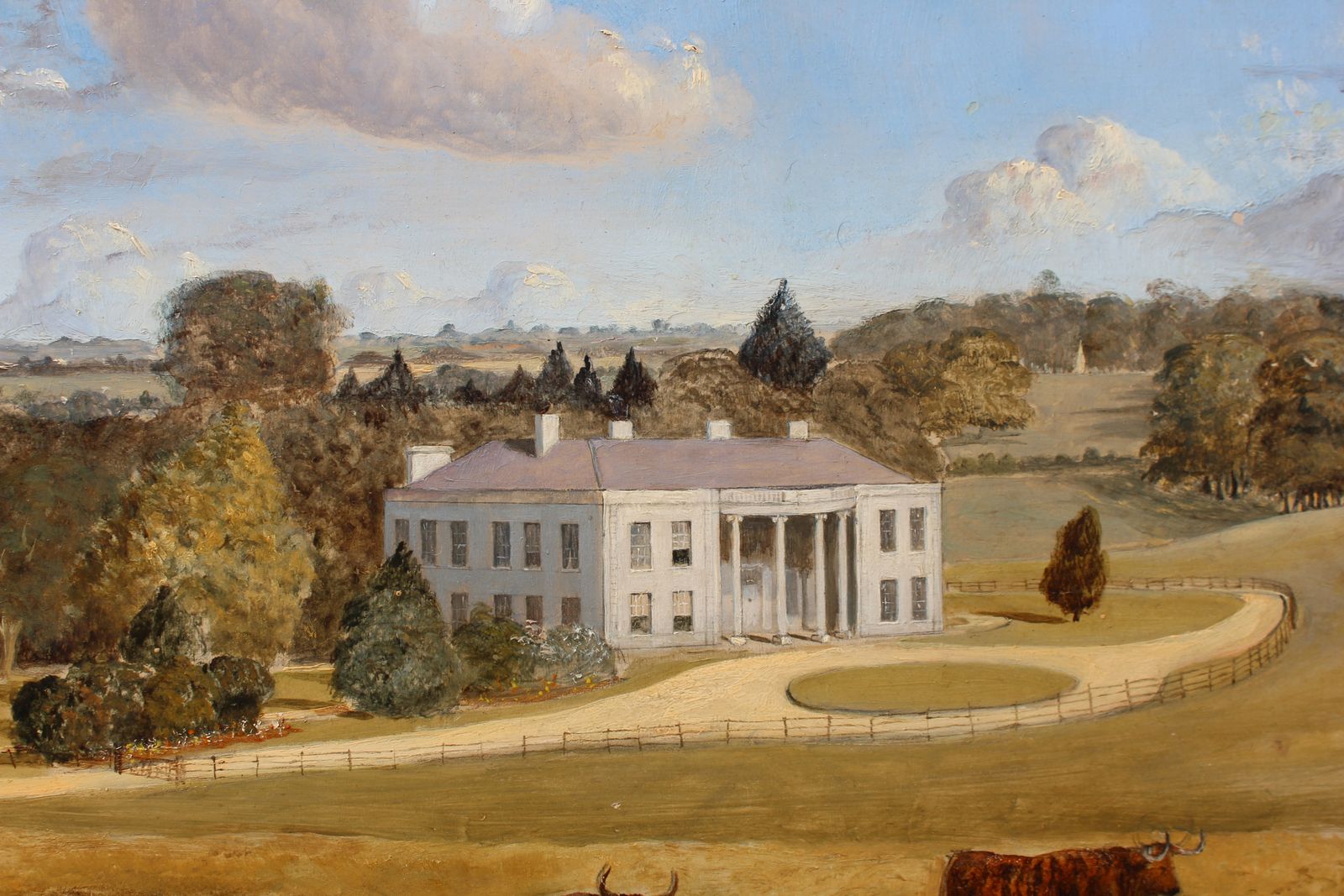 Warlies House, Essex – 19th Century English Landscape Oil Painting photo vinterior