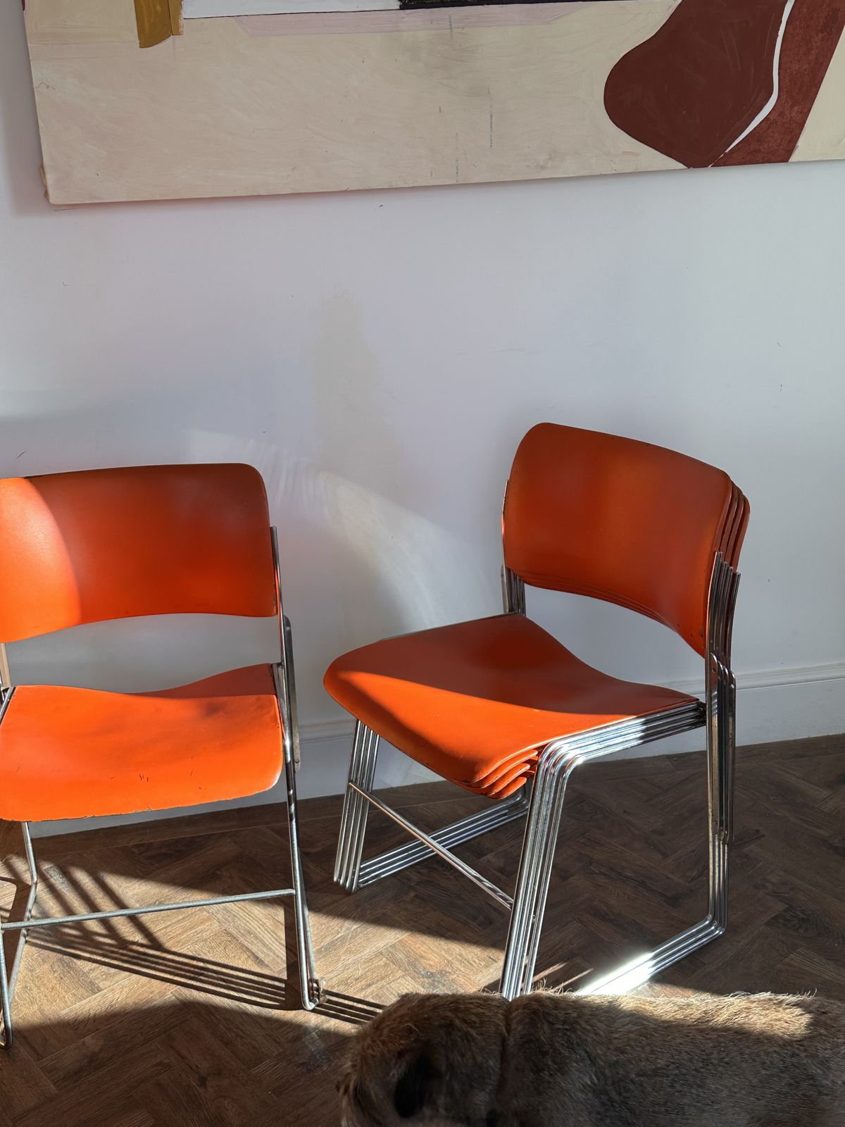 Set Of 5 Original Steel 4/40 Chairs By David Rowland Manufactured By Gf In 1960s (Original Rather Than Howe)