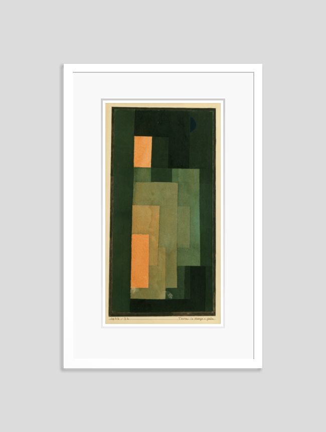 Paul Klee 'Tower In Orange And Green' Archival Pigment Print Framed In White