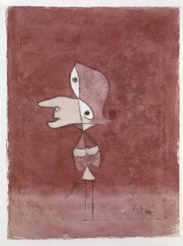 Paul Klee 'Portrait Of Brigitte' Archival Pigment Print Framed In White photo furniture