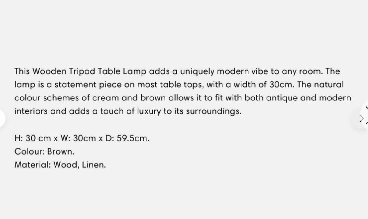 Pair 2pcs Set Wooden Tripod Table Lamp Linen Shades By Hill Interiors photo 180.0