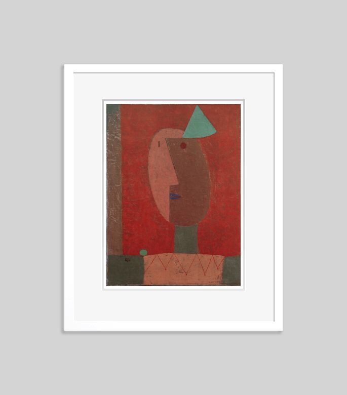 Paul Klee 'Clown' Archival Pigment Print Framed In White