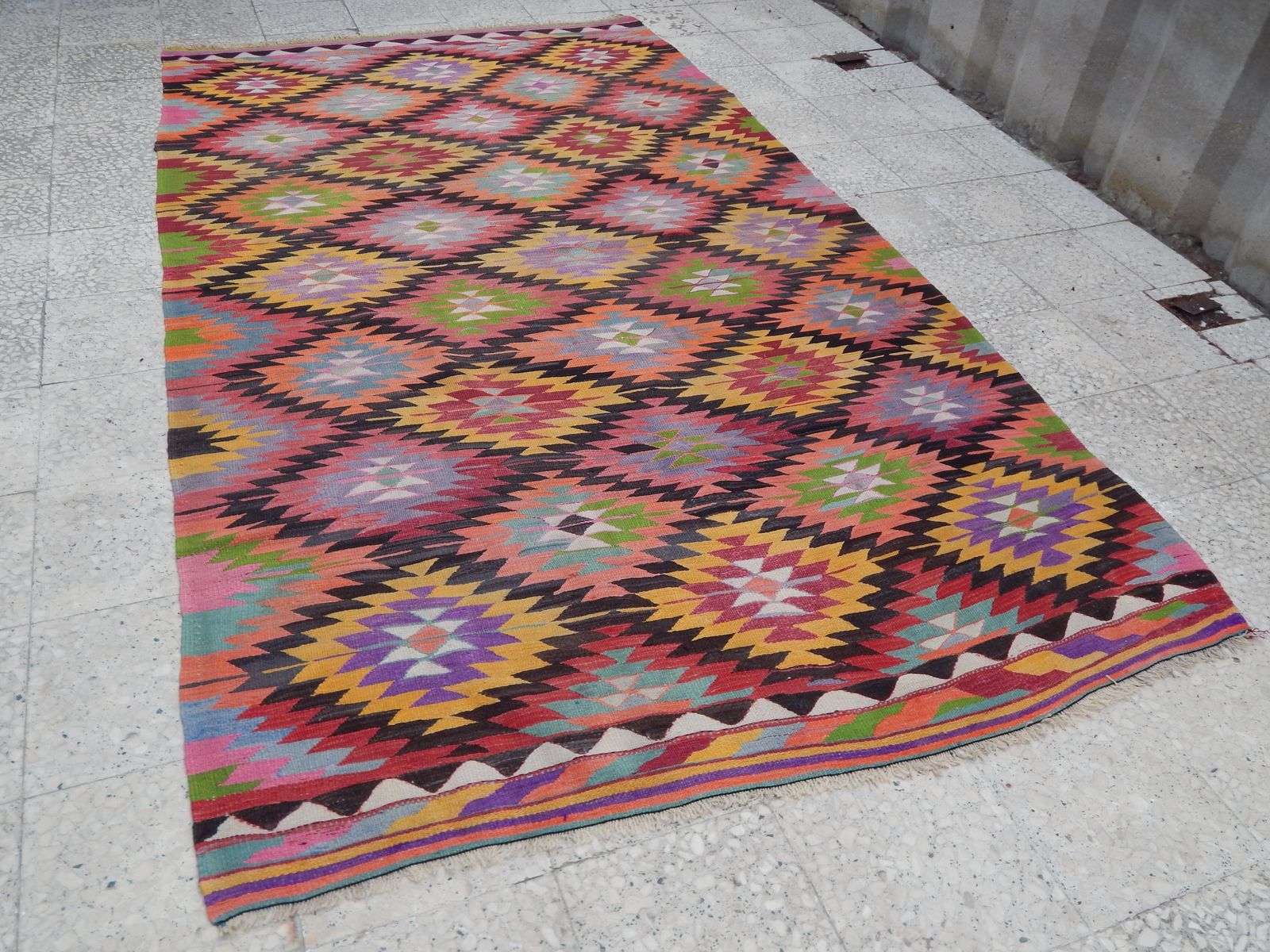 Decorative Colorful Turkish Kilim Rug 5'5" X 9'7" photo furniture