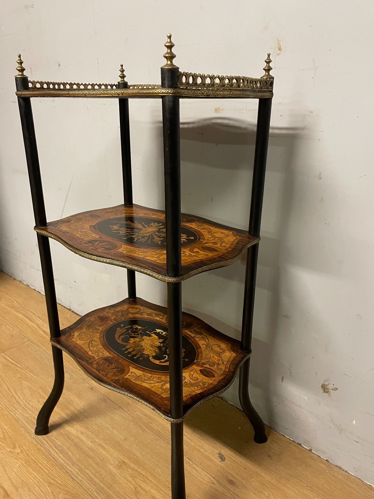 French Inlaid Marquetry Ormolu Mounted Three Height Etagere Circa 1910 photo Furniture
