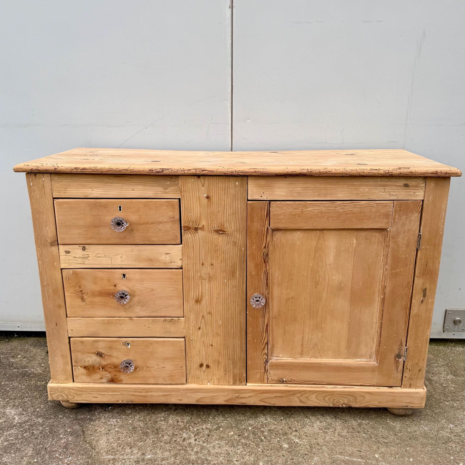 Dresser Base Cupboard, Drawers, Storage, Victorian Pine