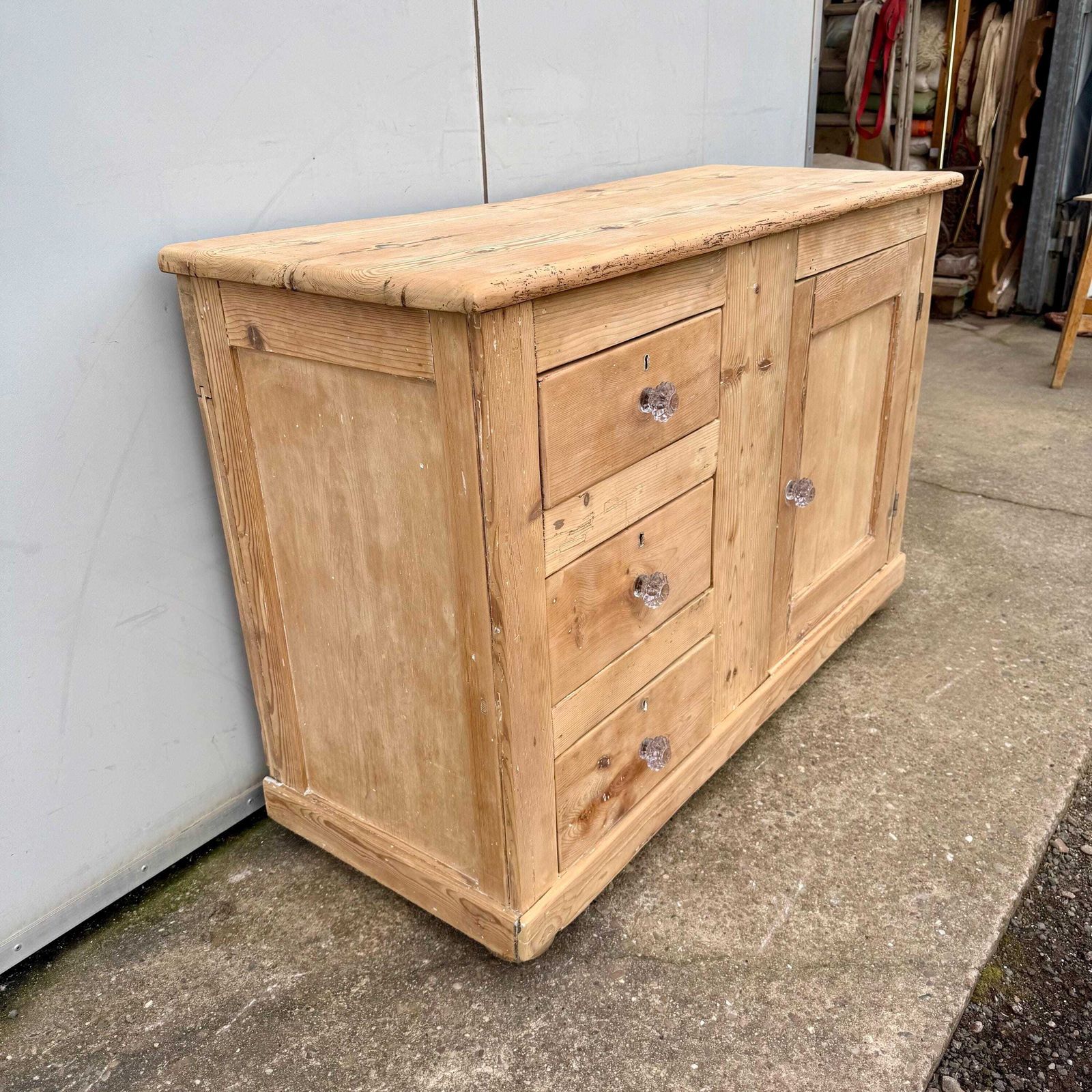 Dresser Base Cupboard, Drawers, Storage, Victorian Pine photo 450.0