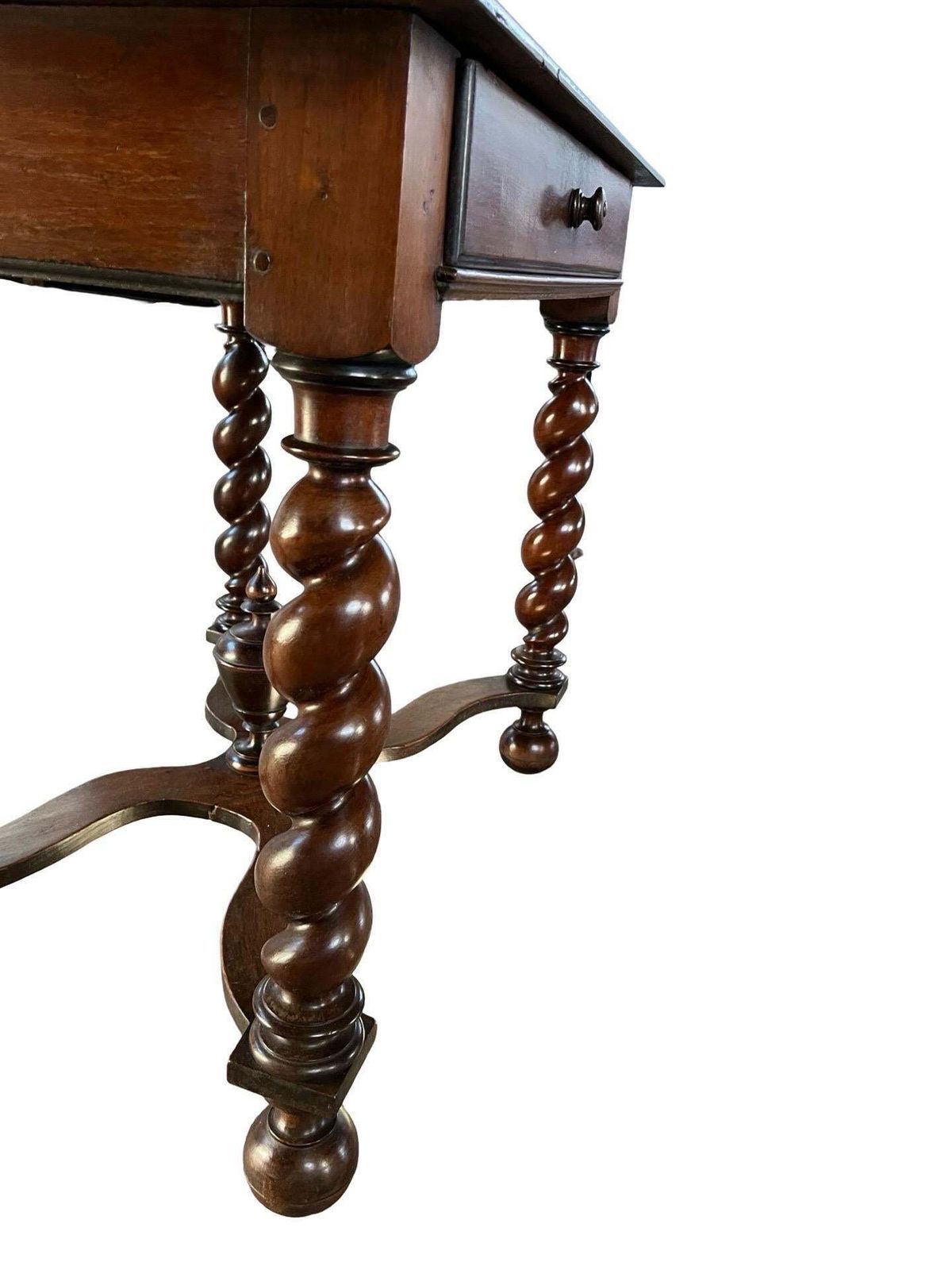 18th Century French Louis XIII Walnut And Chestnut Side Table photo vintage