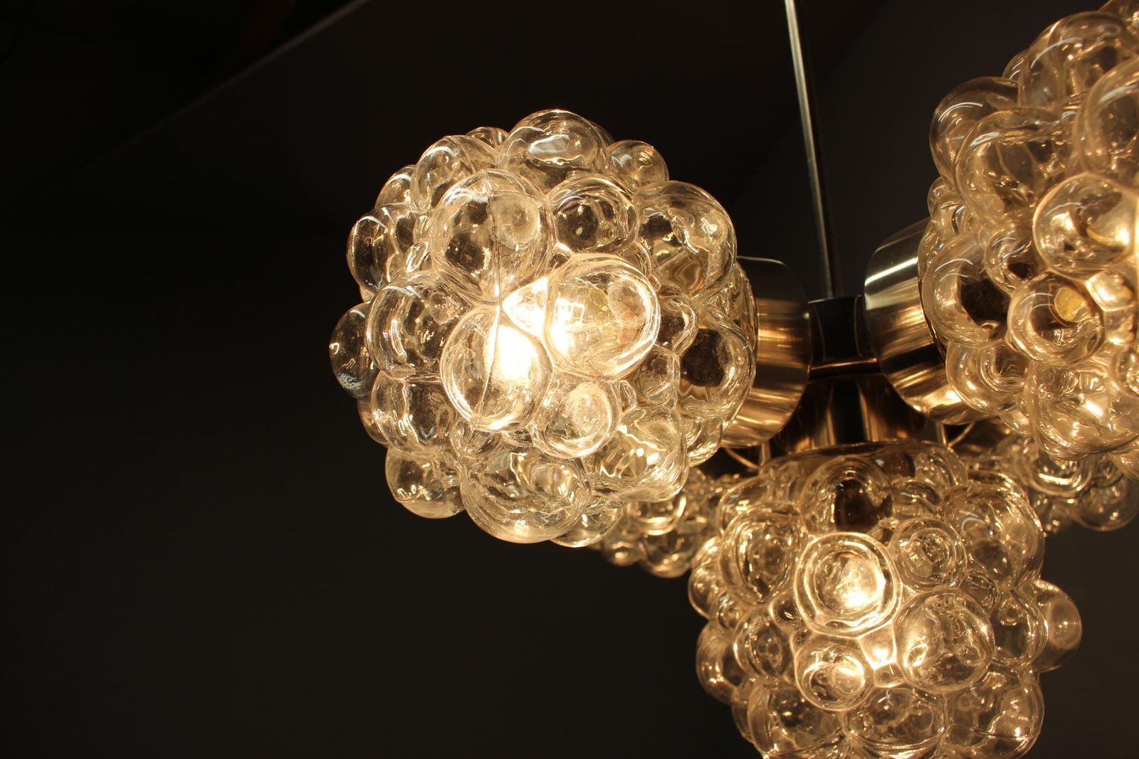photo vintage Bubble Glass Chandelier By Kamenický šenov, Czechoslovakia, 1970s