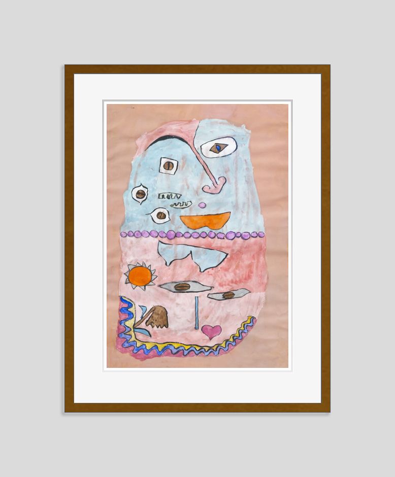 Paul Klee 'Above And Below' Archival Pigment Print Framed In Brown