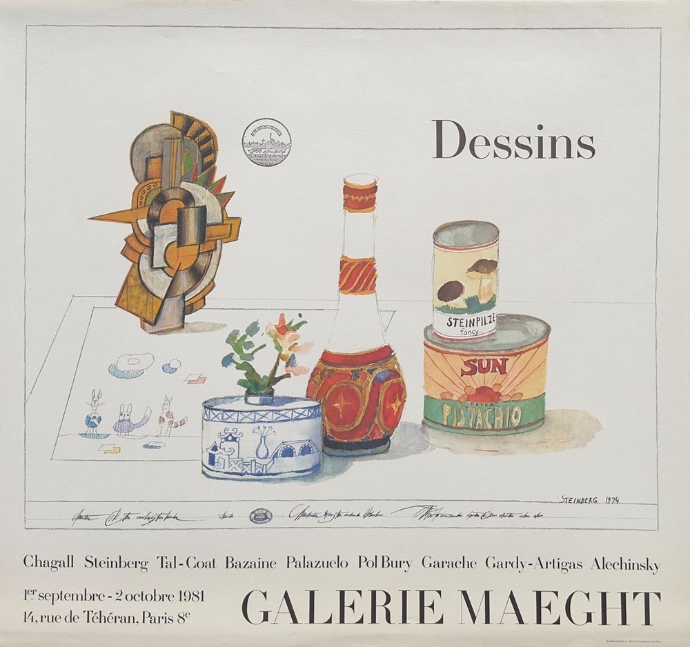 Saul Steinberg Vintage Poster Poster Expo 1981 Galerie Maeght