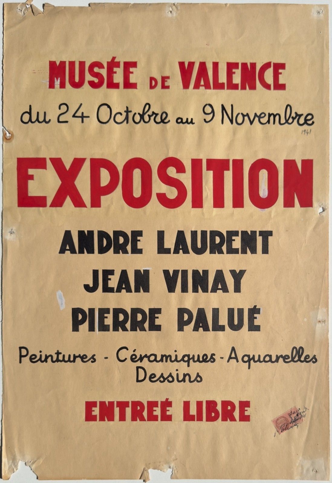 Exhibition Poster Musée De Valencia 1941 André Laurent Jean Vinay Pierre Palue Art