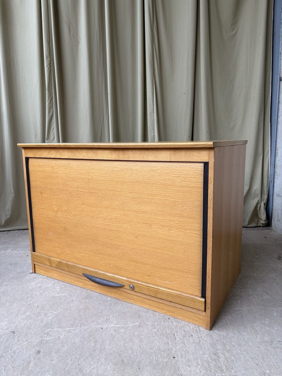 Vtg Late Mid Century Modernist Media Cabinet Unit Sideboard Lp Storage R990 photo for sale