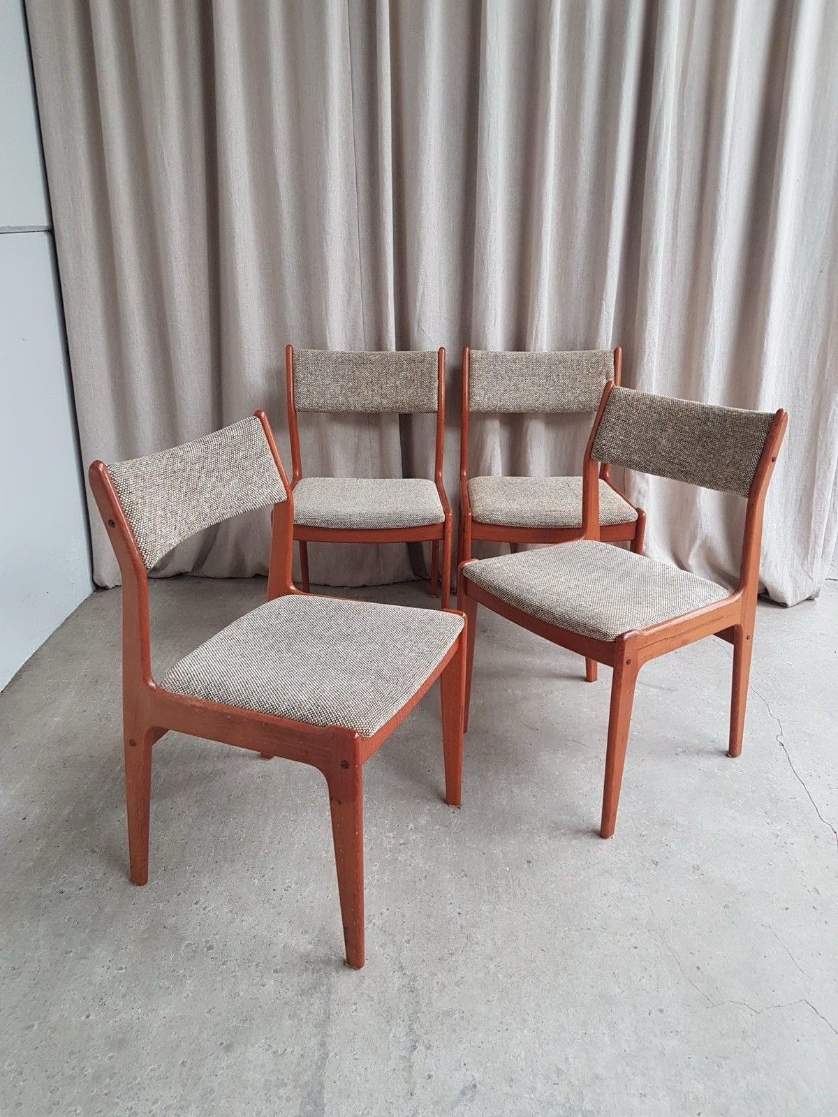 Vtg Mid Century Set 4 Johannes Andersen Danish Dining Chairs Retro Scandi R916 photo buy