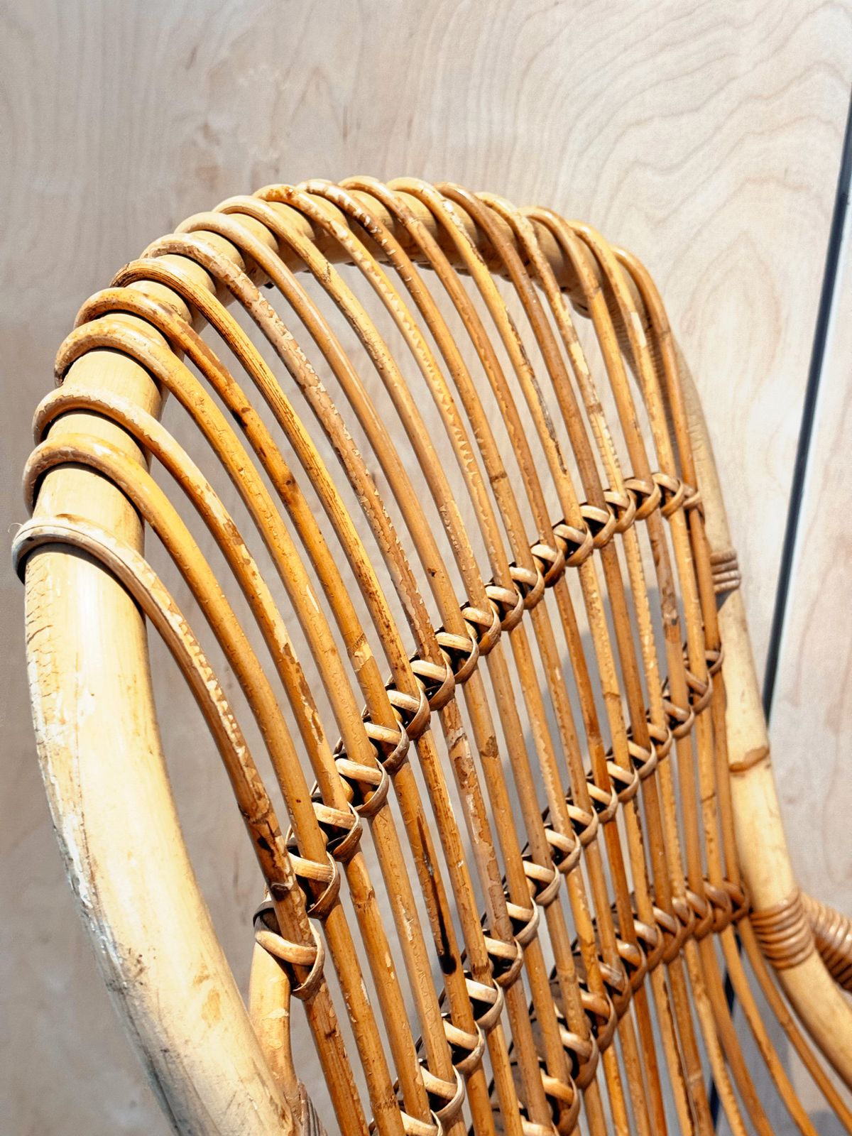 A Mid Century Italian Vintage Bamboo Chair, Riviera Style. photo Furniture