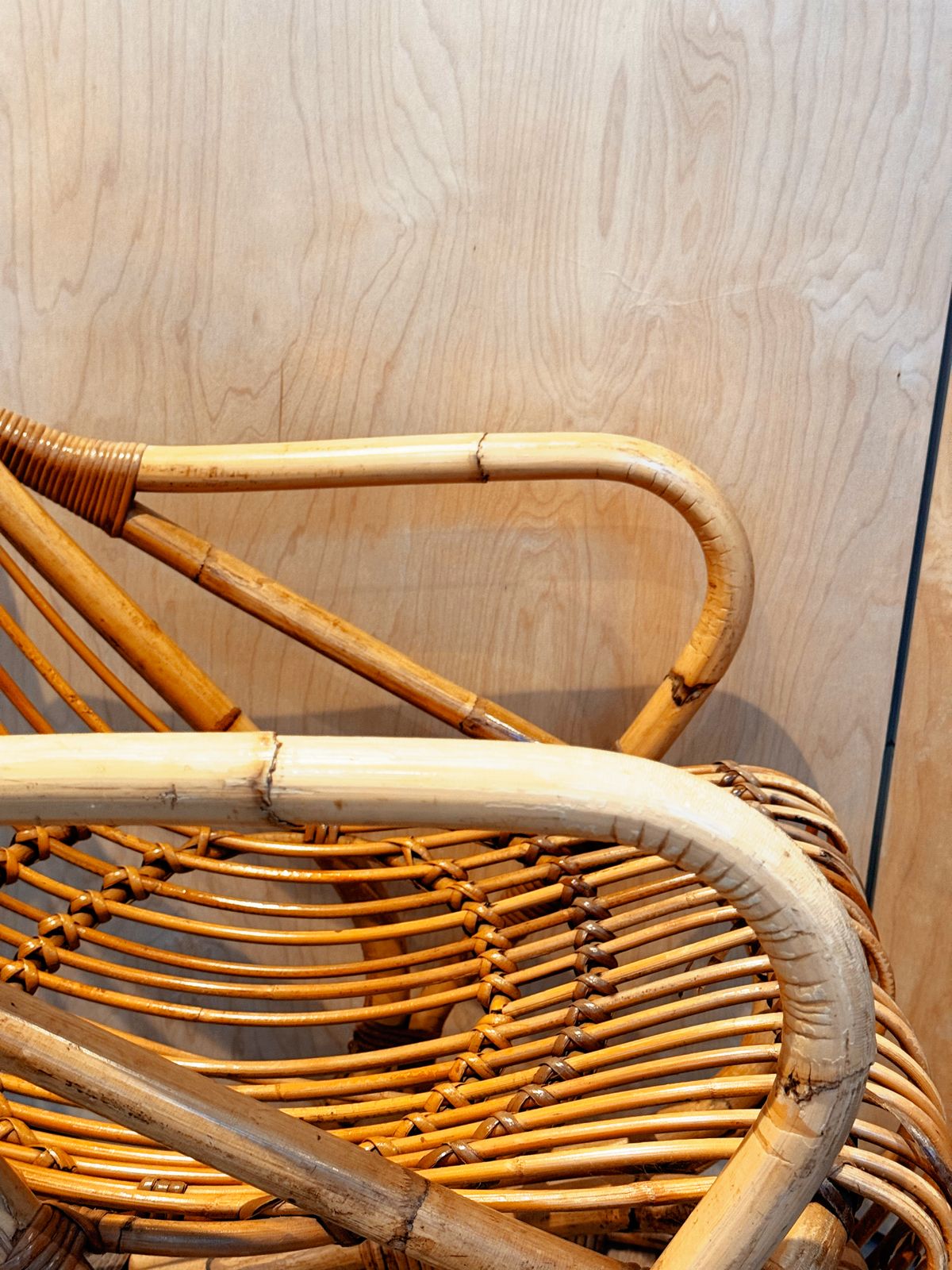 A Mid Century Italian Vintage Bamboo Chair, Riviera Style. photo 225.0