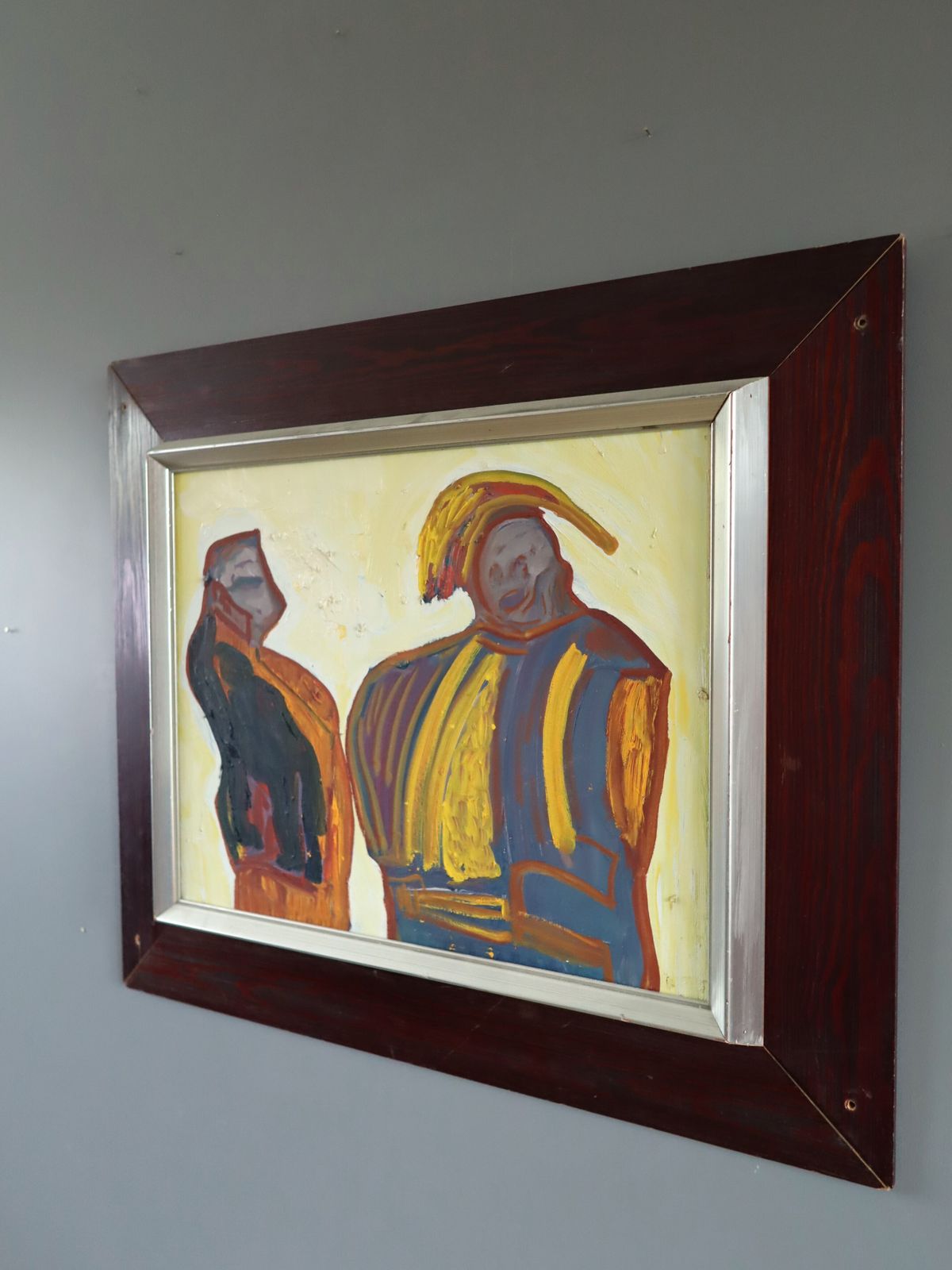 The Exchange Oil Painting, Mid 20th Century photo Art