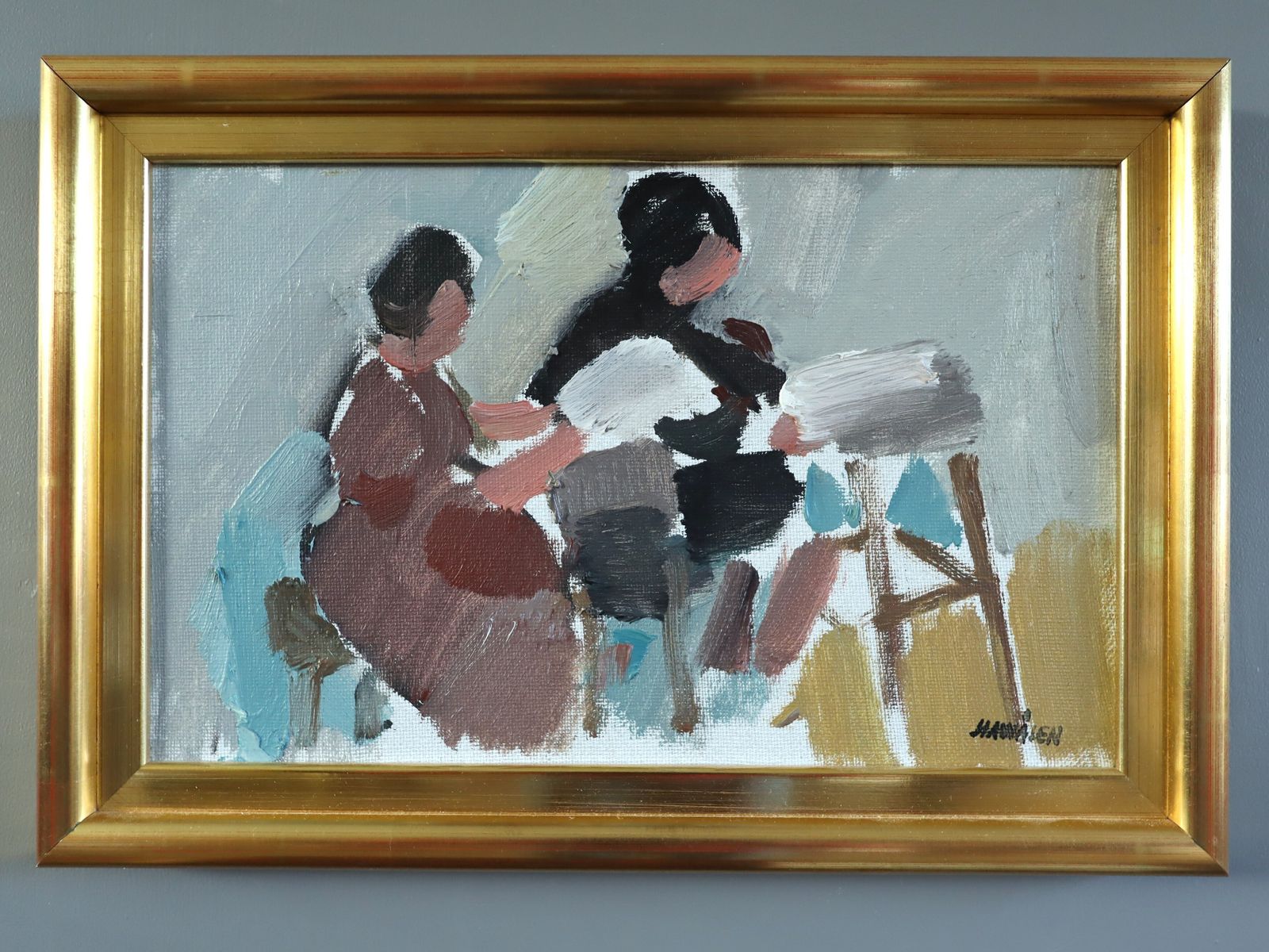 The Craft Of Two Oil Painting, Mid 20th Century
