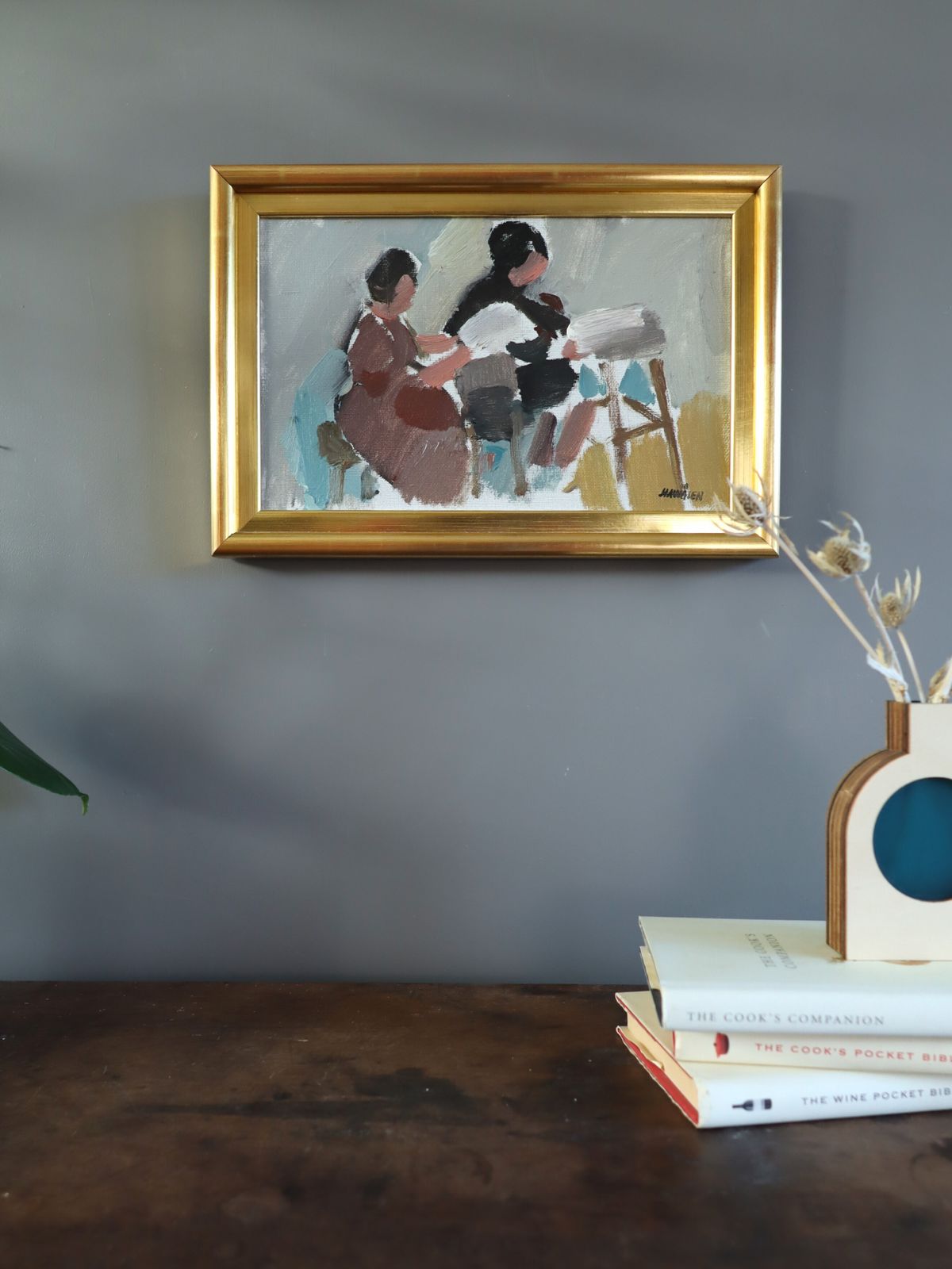 The Craft Of Two Oil Painting, Mid 20th Century photo Art