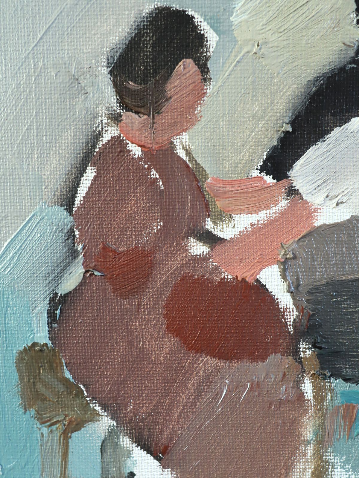 photo furniture The Craft Of Two Oil Painting, Mid 20th Century