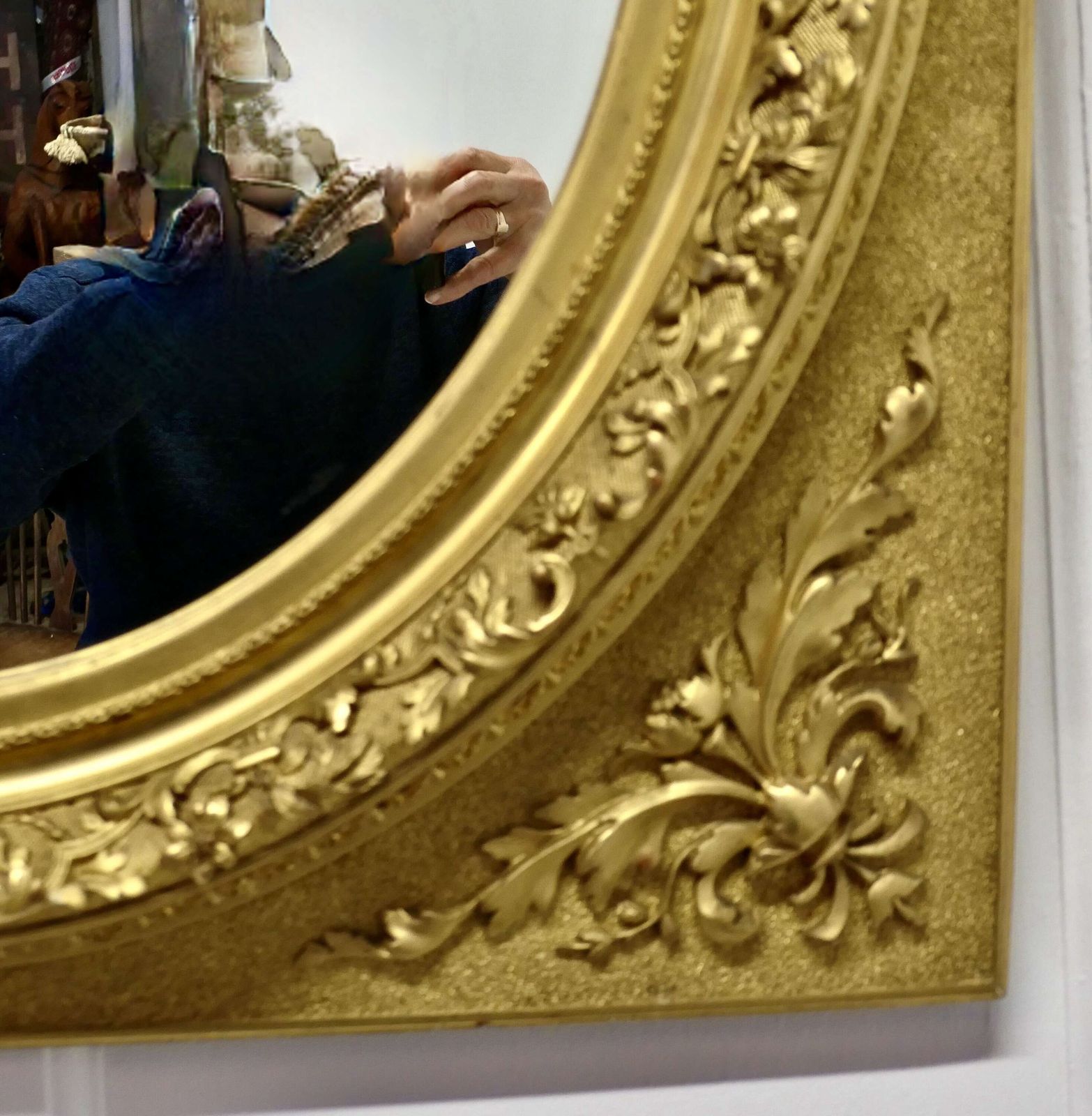 Large Very Decorative Gilt Oval Panel Mirror This Is An Outstanding Piece, The Oval Centr photo 1800.0
