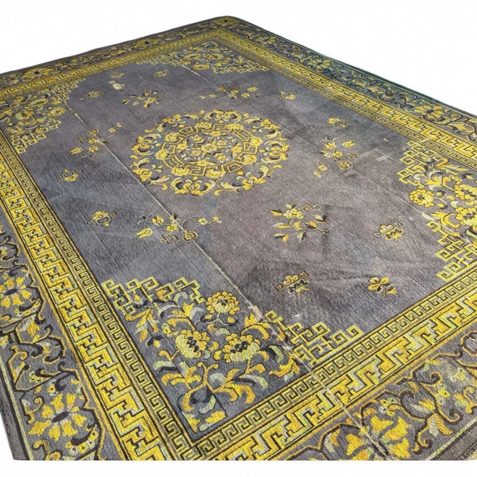 791.0 Edwardian Country House Carpet / Rug 271 X 203 Cms. Worn Condition. photo