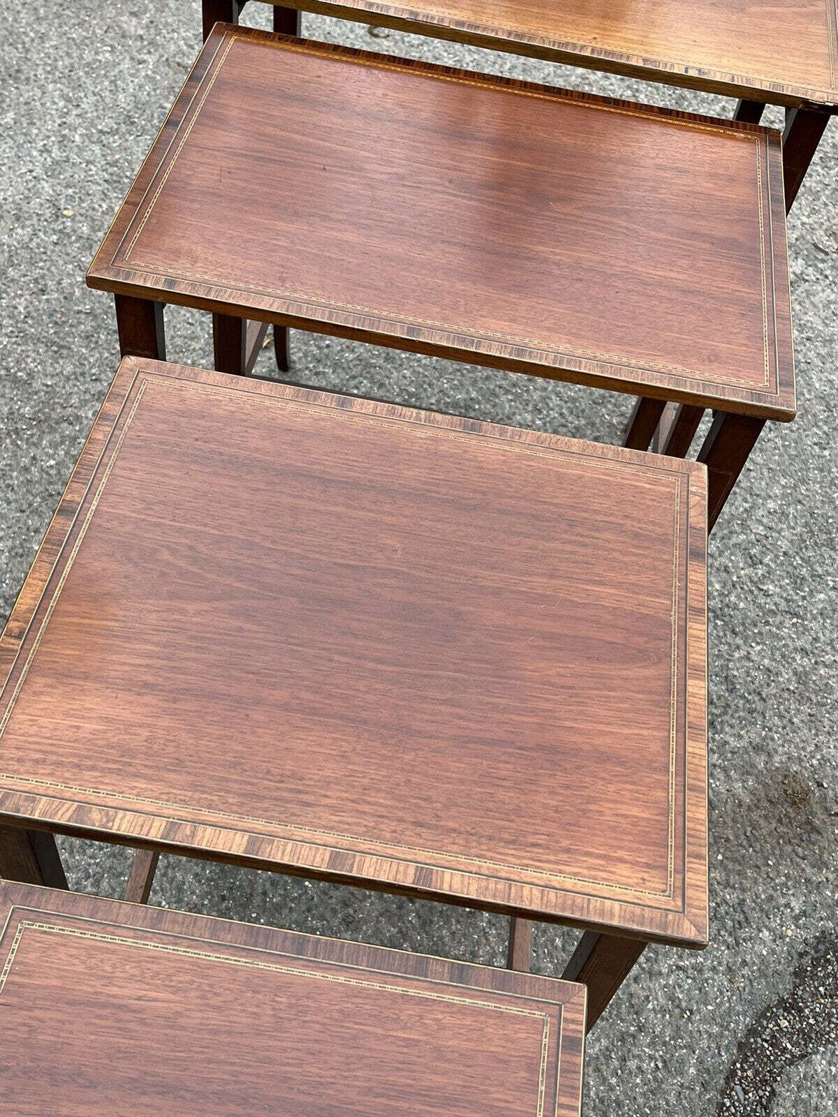 Victorian Inlaid Mahogany Quartetto Nest. Perfect Coffee / Lamp Tables photo vinterior