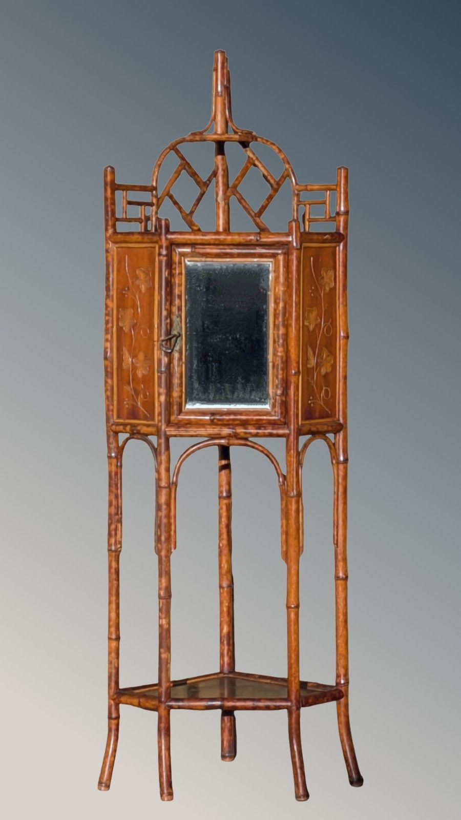 Pretty Antique Bamboo Cabinet Aesthetic Period