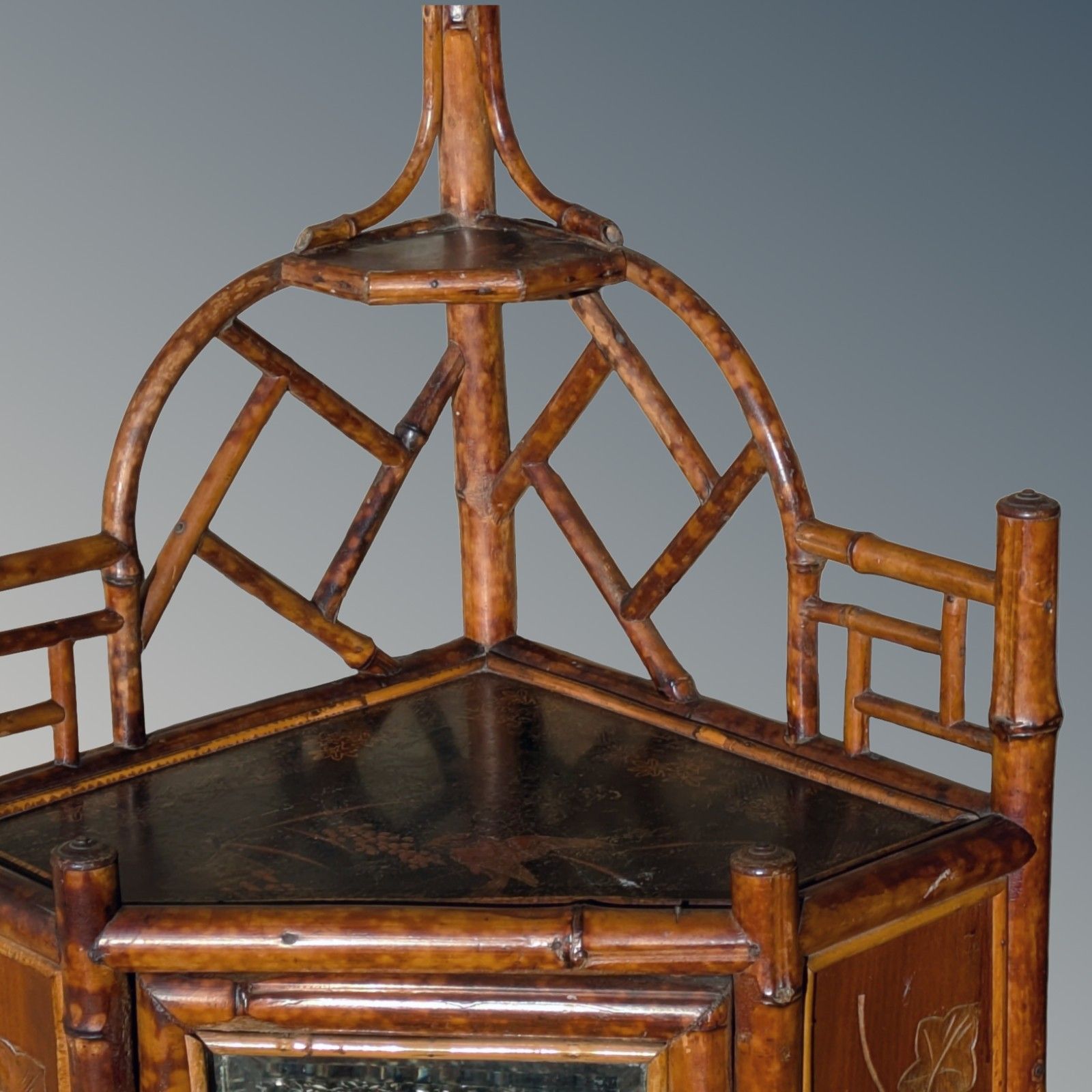 Pretty Antique Bamboo Cabinet Aesthetic Period photo Furniture