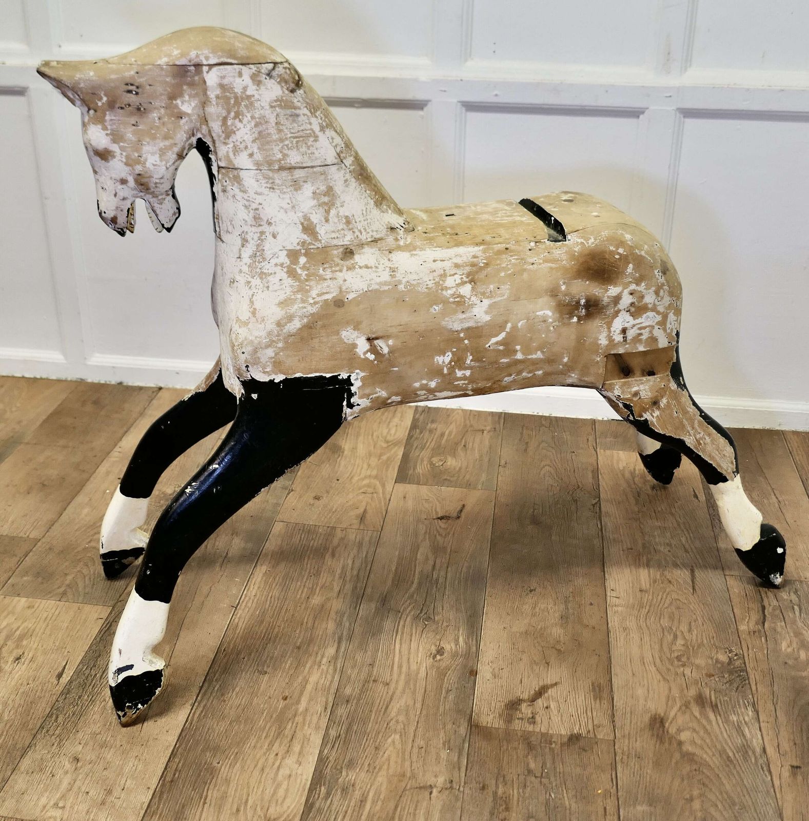 Large Ex Rocking Horse, Pine Horse This Is A Substantial Animal, He Has Previously Been S photo for sale