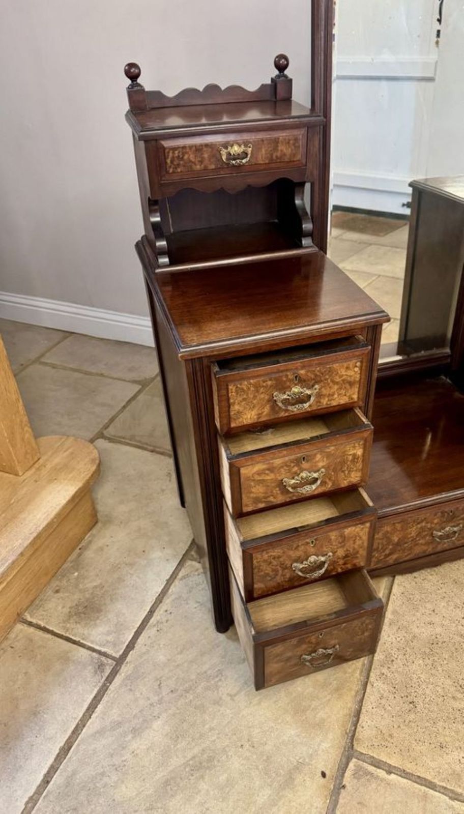 Fine Quality Antique Burr Walnut Dressing Table photo for sale