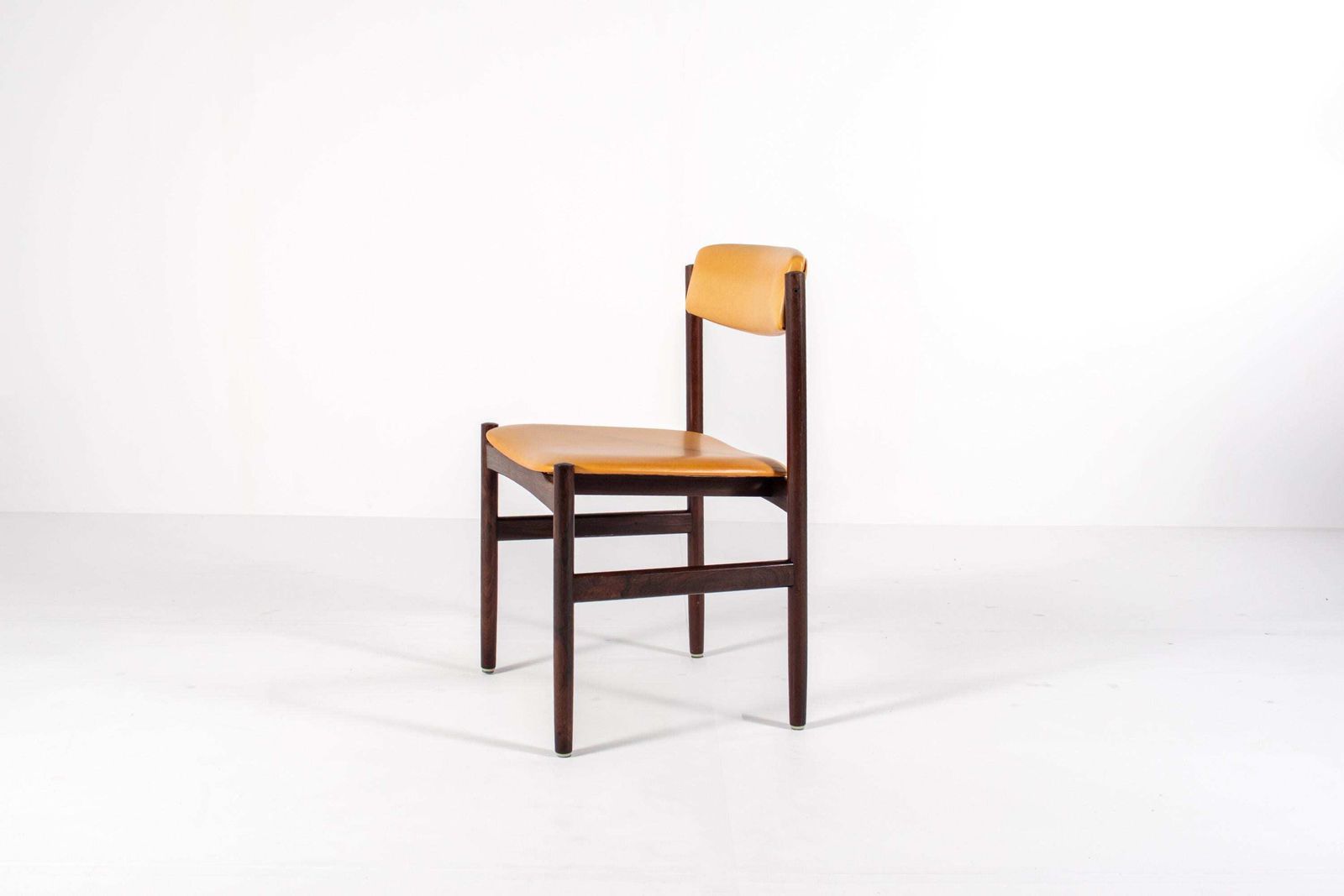 Set Of 6 Danish Mid Century Rosewood Dining Chairs With Yellow Skai, 1960s photo buy