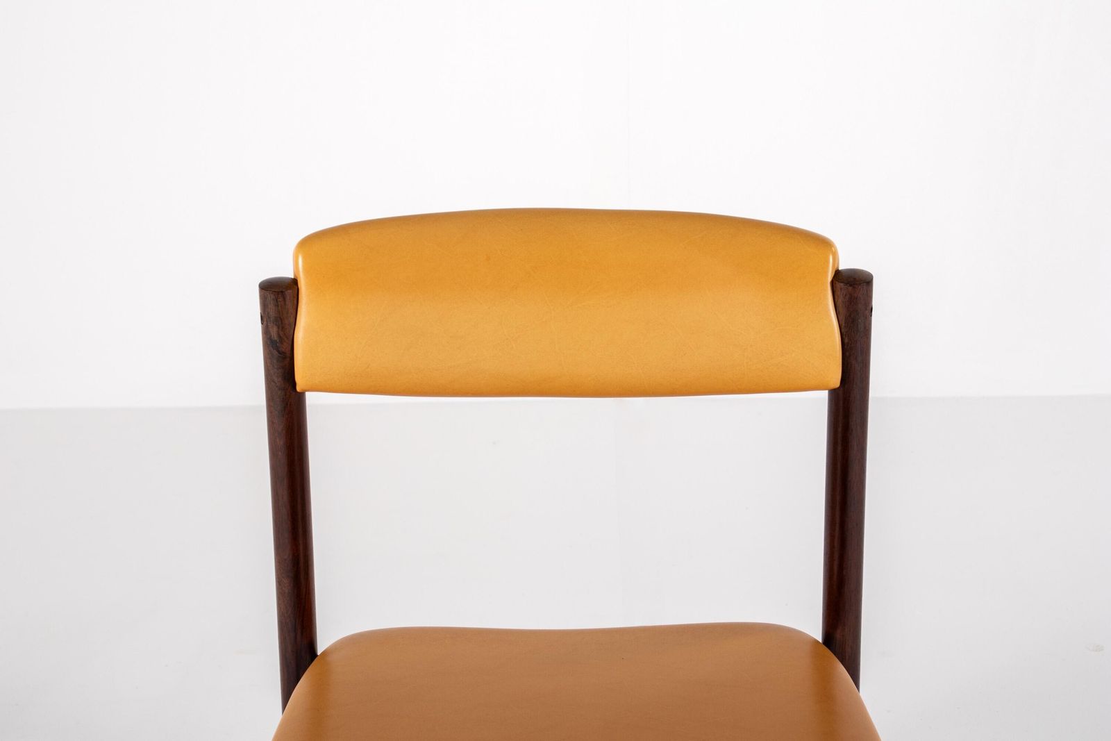 Furniture Set Of 6 Danish Mid Century Rosewood Dining Chairs With Yellow Skai, 1960s photo