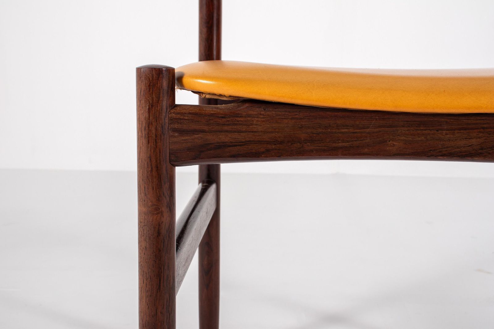 2631.0 Set Of 6 Danish Mid Century Rosewood Dining Chairs With Yellow Skai, 1960s photo