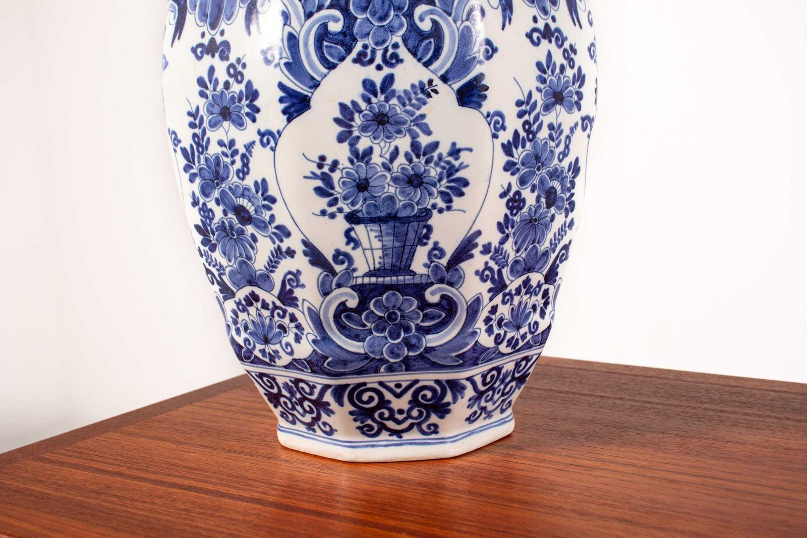 Antique 19th Century Boch Freres Jar/Lidded Vase, Hand Painted Delft Blue Vase photo Home Decor