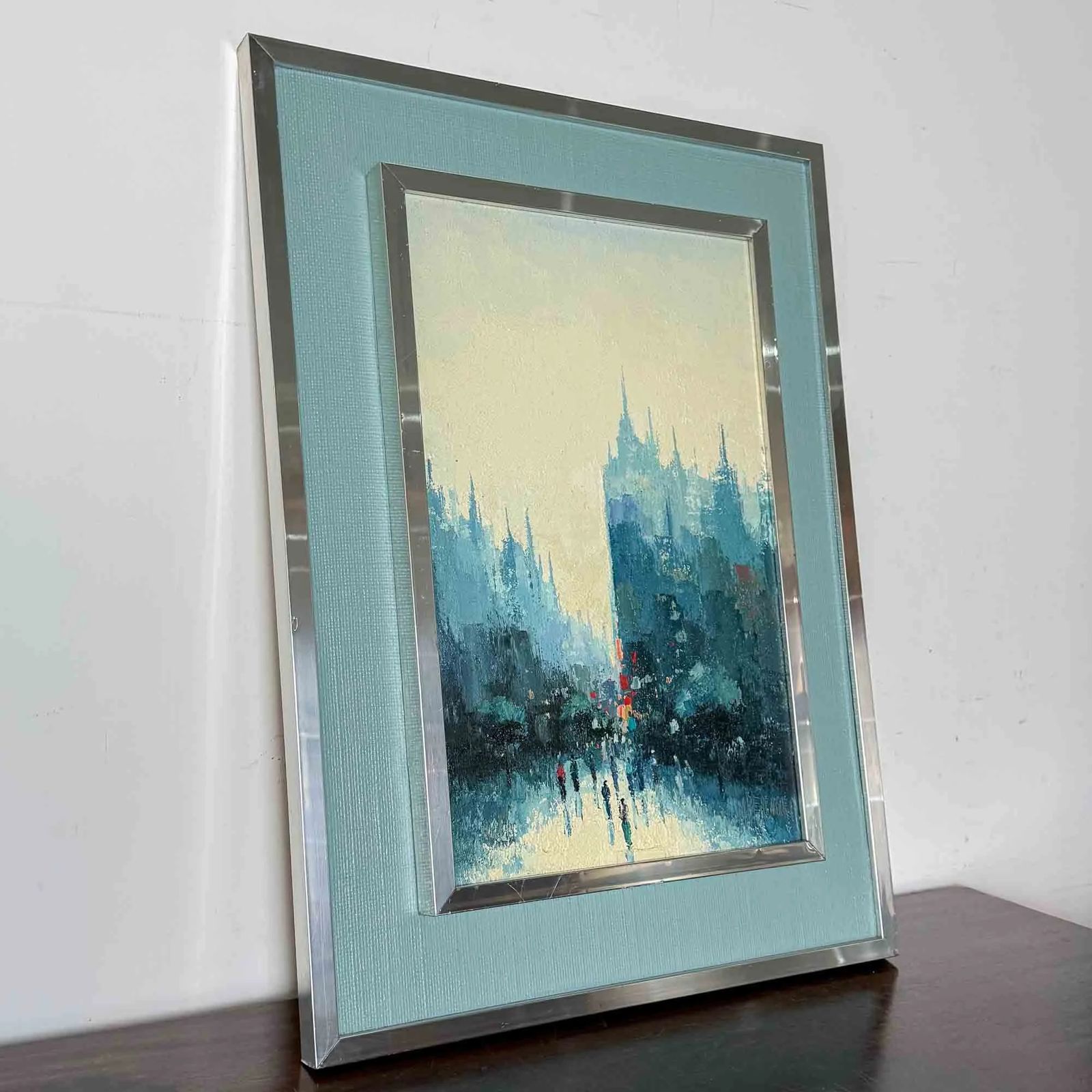 Cityscape Oil Painting, Signed M Berenguer photo Art