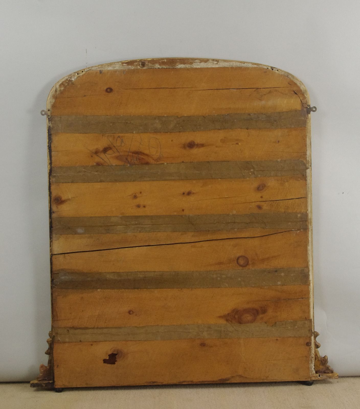 Victorian Giltwood Arch Top Overmantle Mirror photo vintage