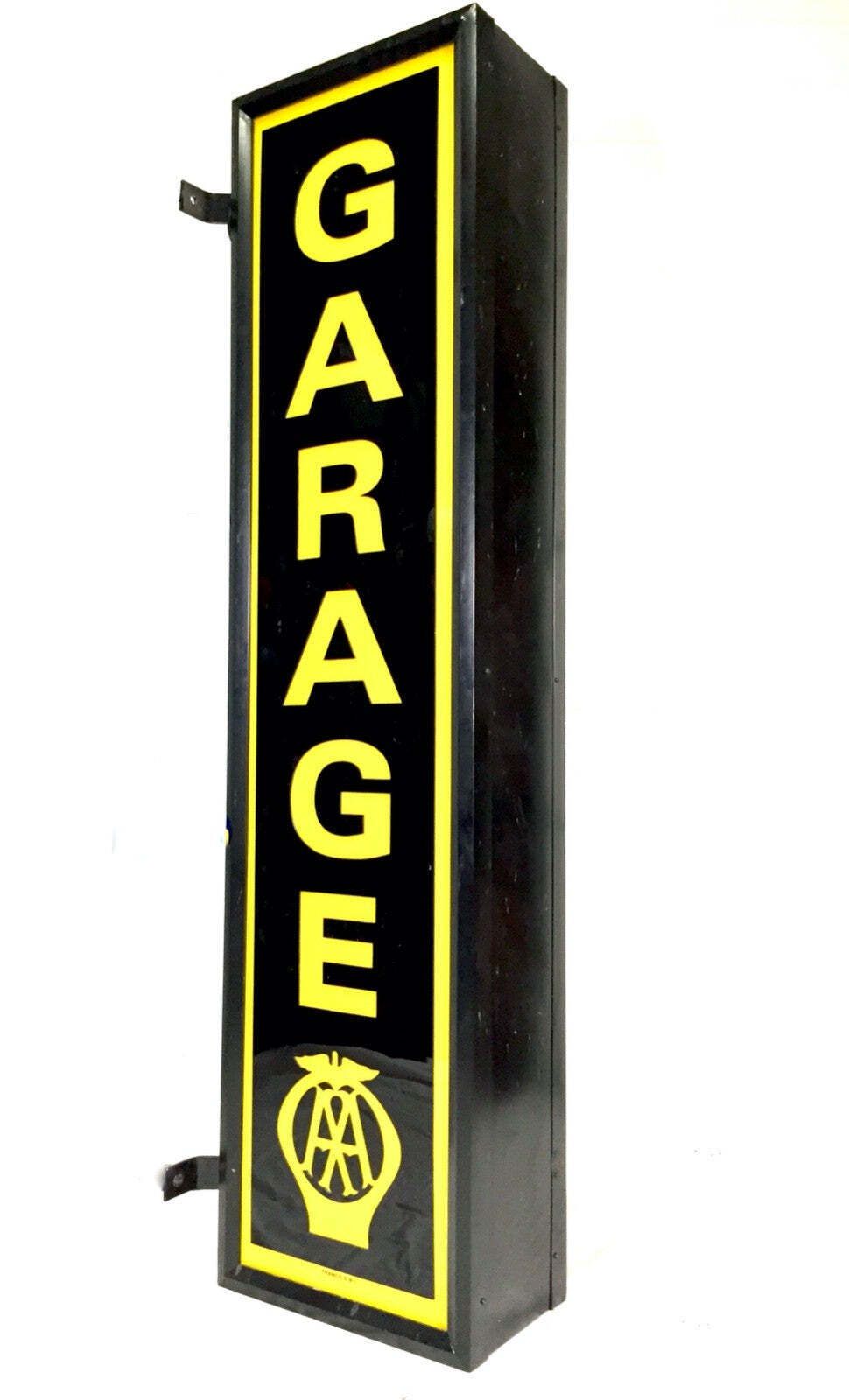 Antique Advertising Very Large Aa Garage Lightbox Sign Restored Working Order photo Home Decor
