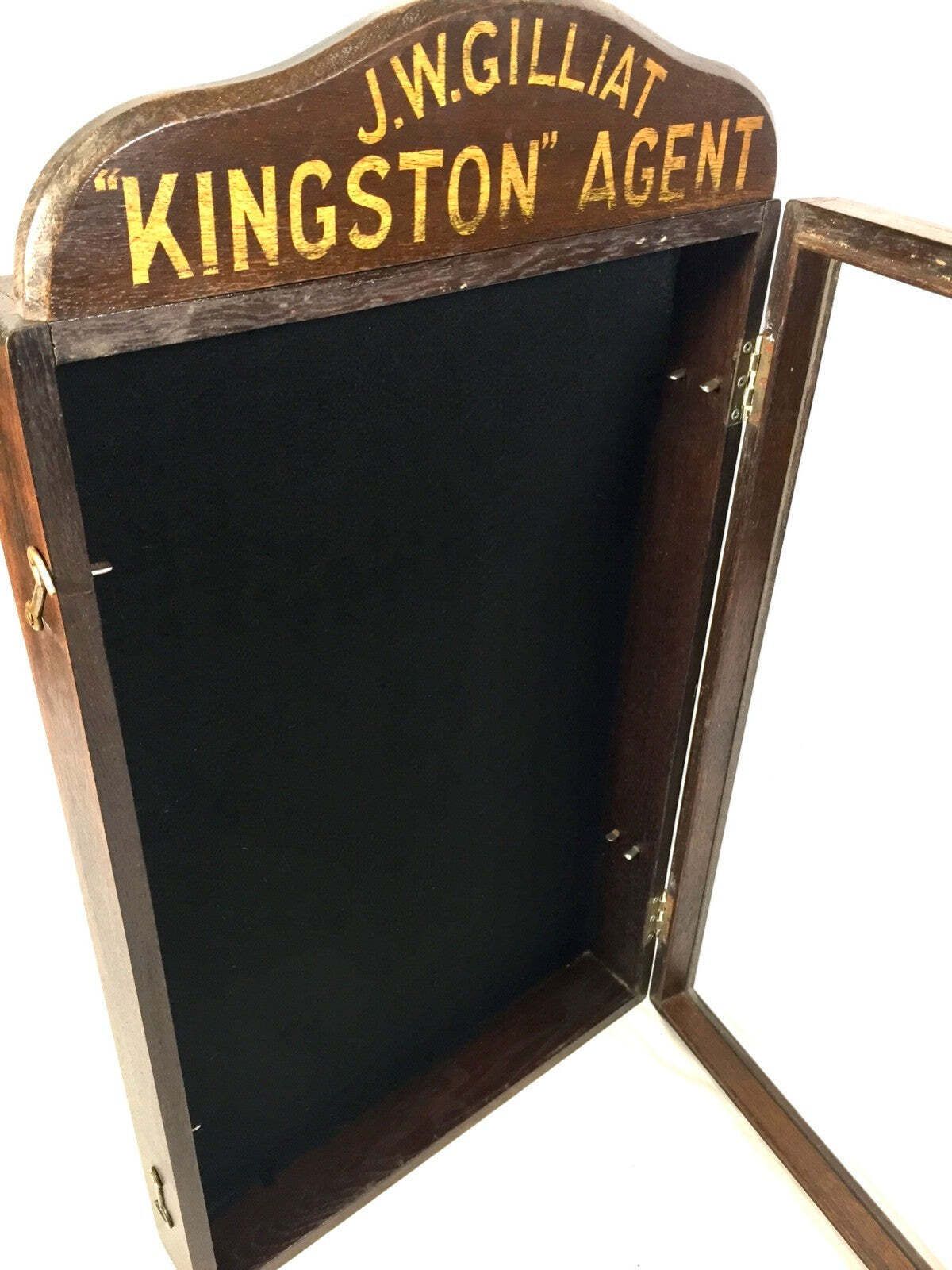 Antique Advertising Wooden Showcase Shop Display Sign Box J. W. Gilliat Kingston photo 365.0