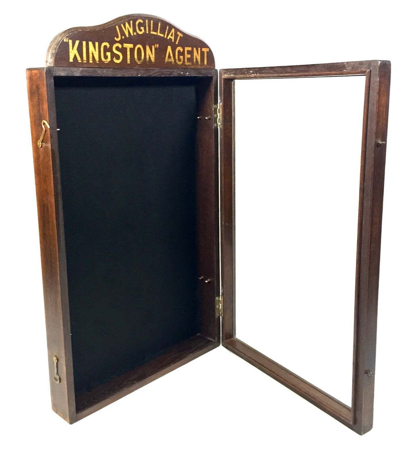 Antique Advertising Wooden Showcase Shop Display Sign Box J. W. Gilliat Kingston photo vinterior