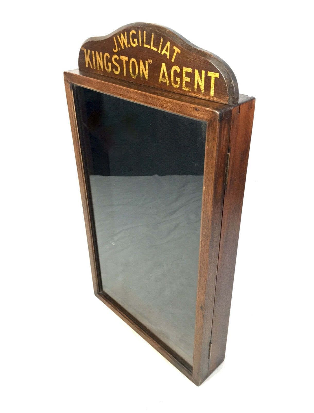 Antique Advertising Wooden Showcase Shop Display Sign Box J. W. Gilliat Kingston photo vintage
