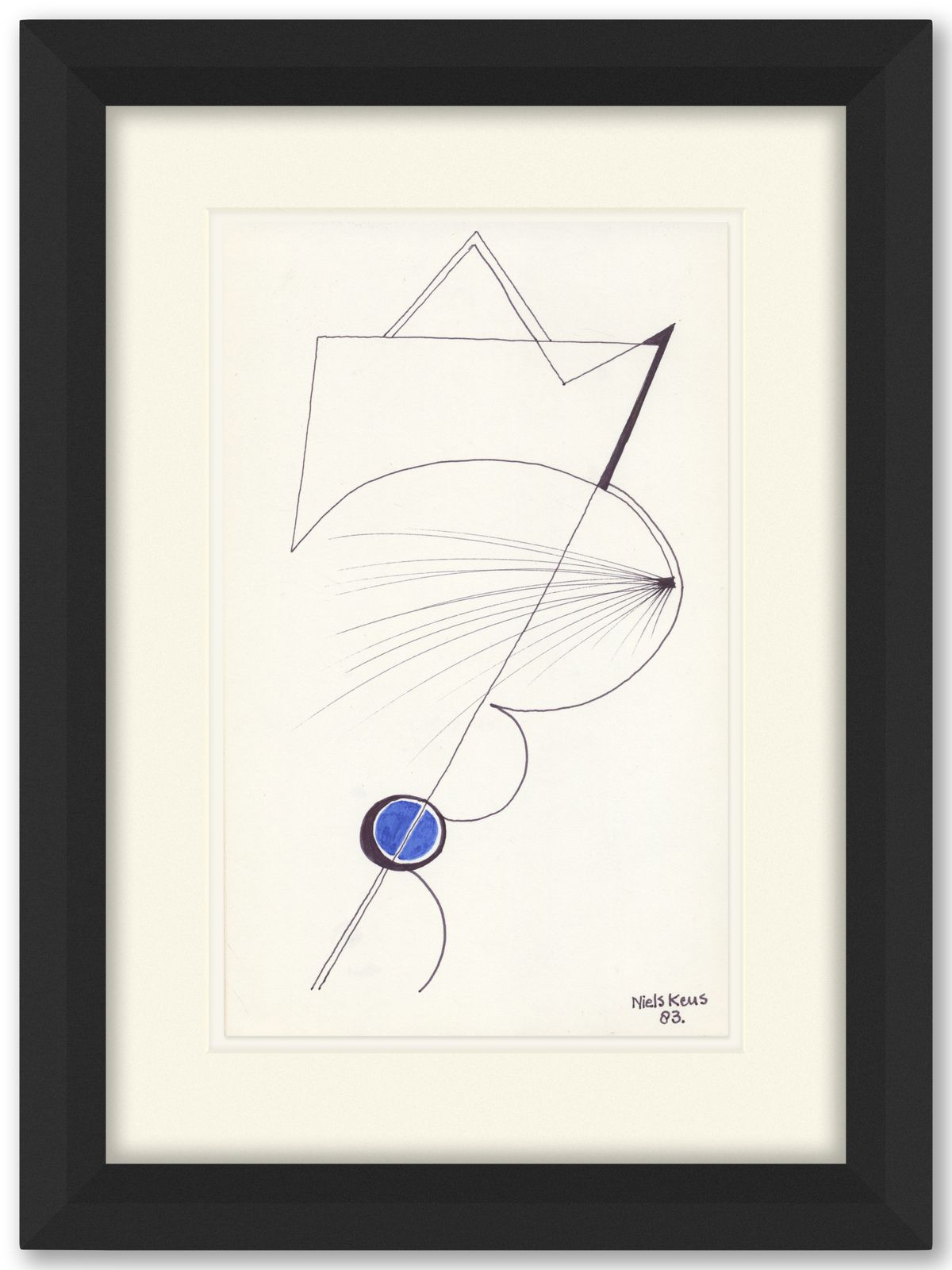 Original Late 20th Century Abstract Drawing By Important Dutch Sculptor
