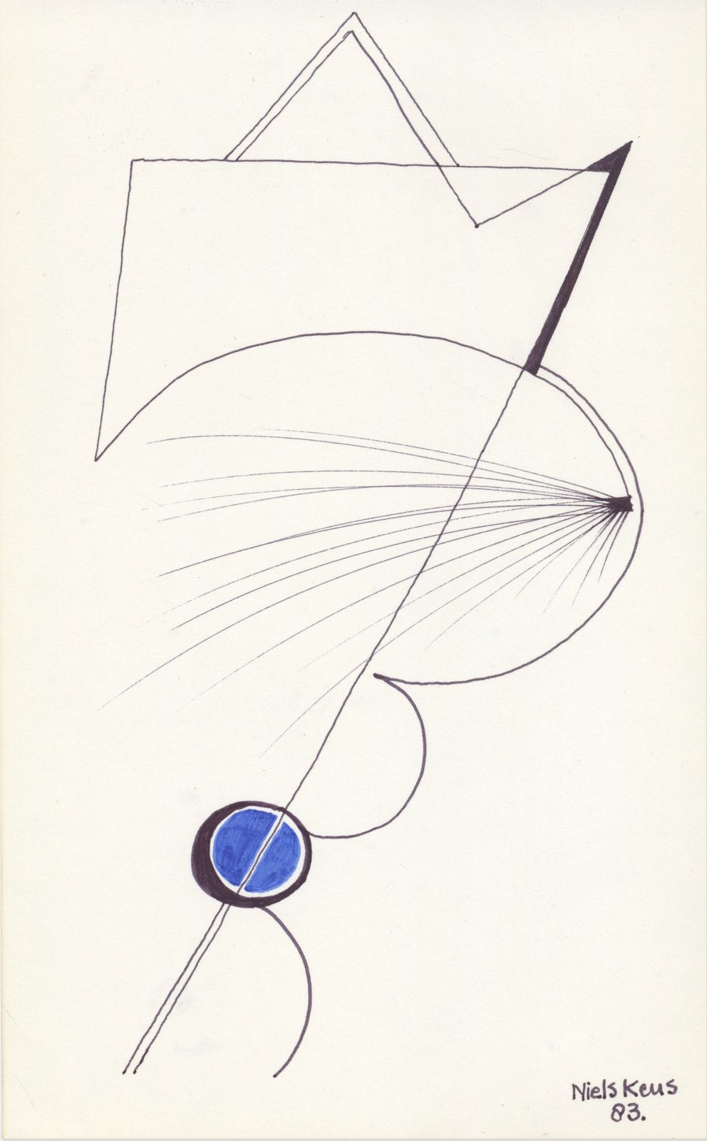 Original Late 20th Century Abstract Drawing By Important Dutch Sculptor photo furniture